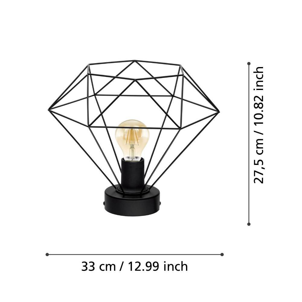 EGLO Deckenleuchte »TARBES Deckenlampe, Vintage, Retro, Stahl, schwarz E27«, 1 flammig, Leuchtmittel E27 | ohne Leuchtmittel, Wohnzimmerlampe, Esszimmer, Flur, Drahtgeflecht, 1flammig, 32,5x27,5cm