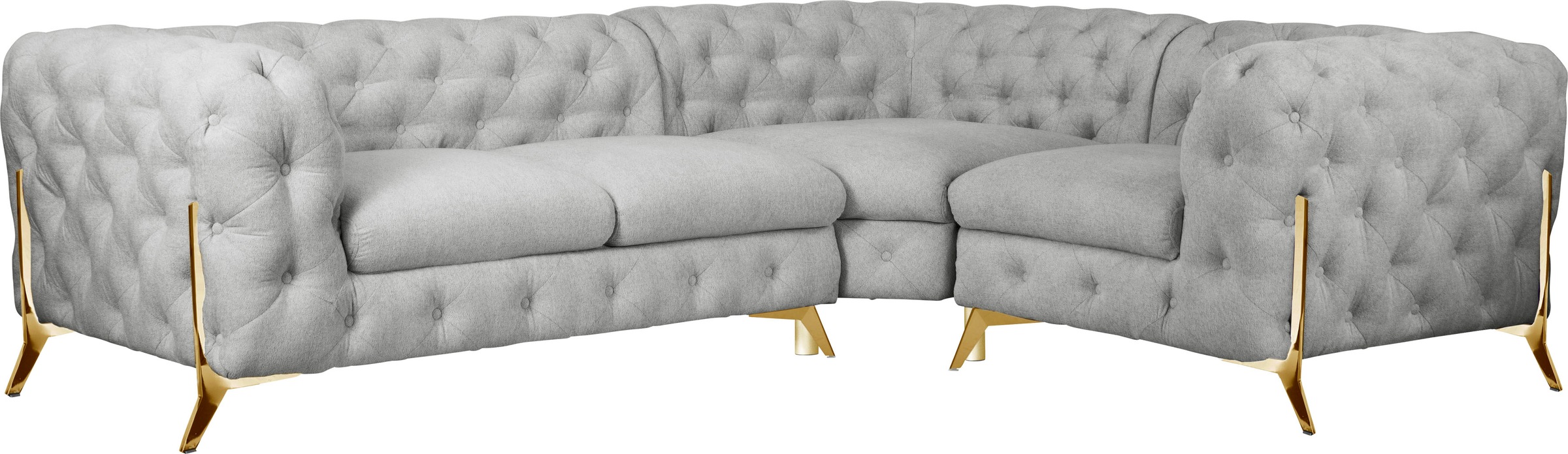 Home affaire Chesterfield-Sofa »Amaury L-Form« moderne Chersterfield-Optik, günstig online kaufen