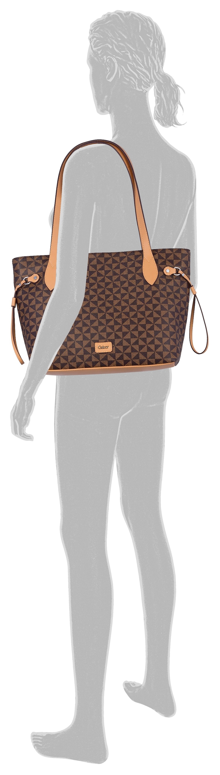 Gabor Shopper »Barina«, aus Lederimitat mit charakteristischem All-Over-Druck und Metall Logo