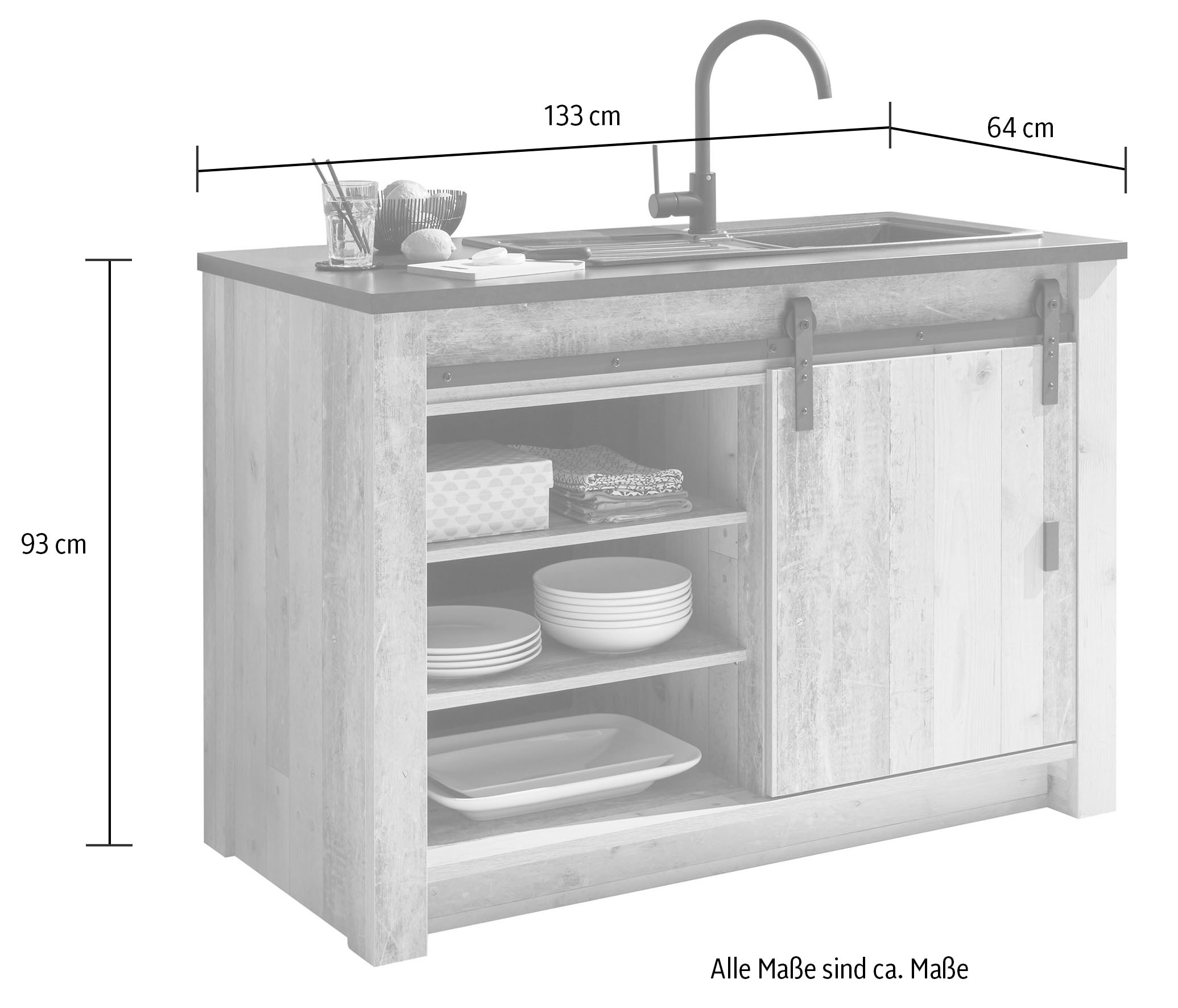 Home affaire Küche »Sherwood«, Breite 400 cm, ohne E-Geräte