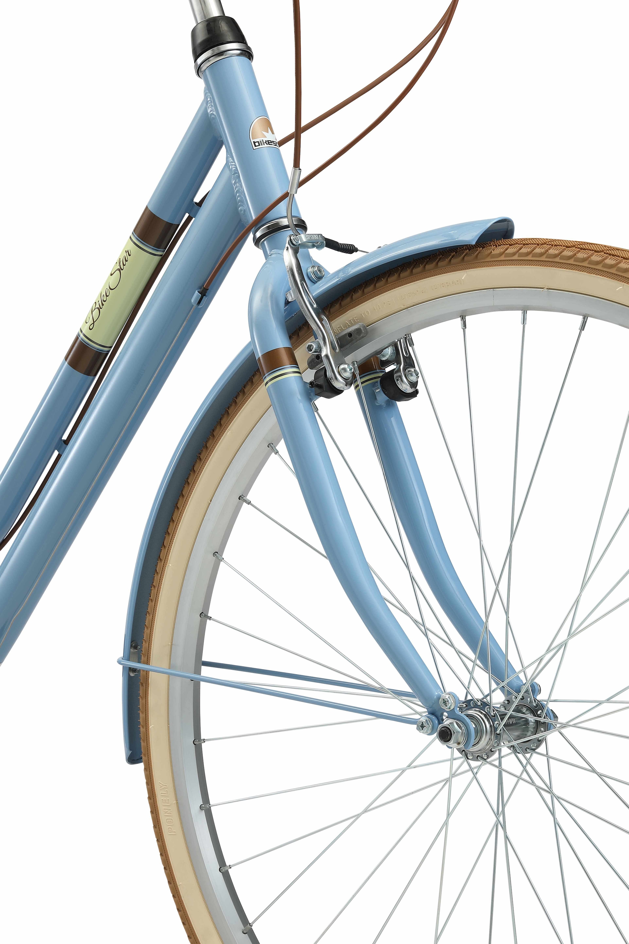 Bikestar Cityrad, 7 Gang, Shimano, RD-TY21 Schaltwerk, Kettenschaltung, für Damen, Kettenschaltung