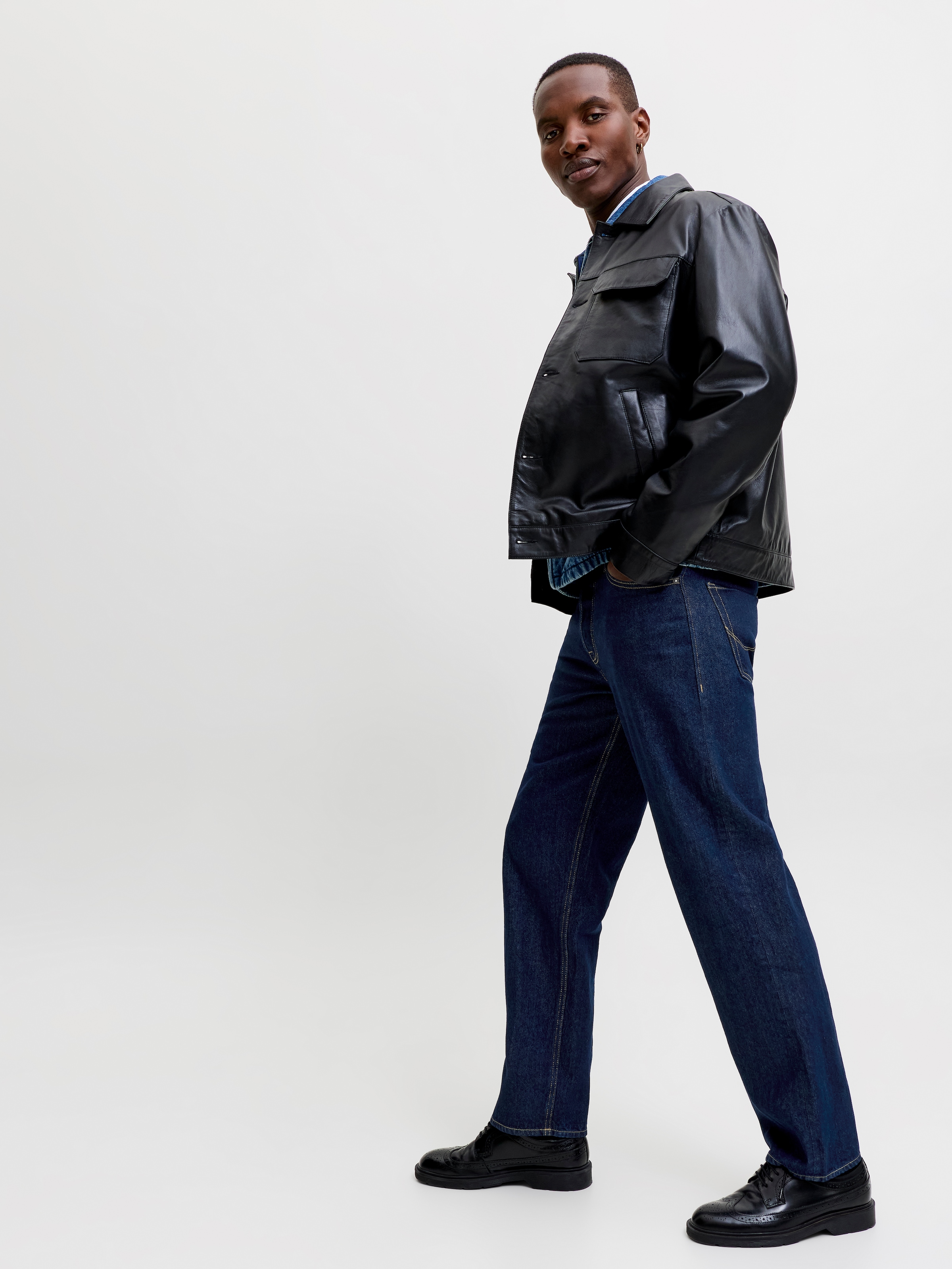 Jack & Jones Relax-fit-Jeans »JJIEDDIE mit hoher Taille und lockerer Passform« Baumwolle, relaxed fit
