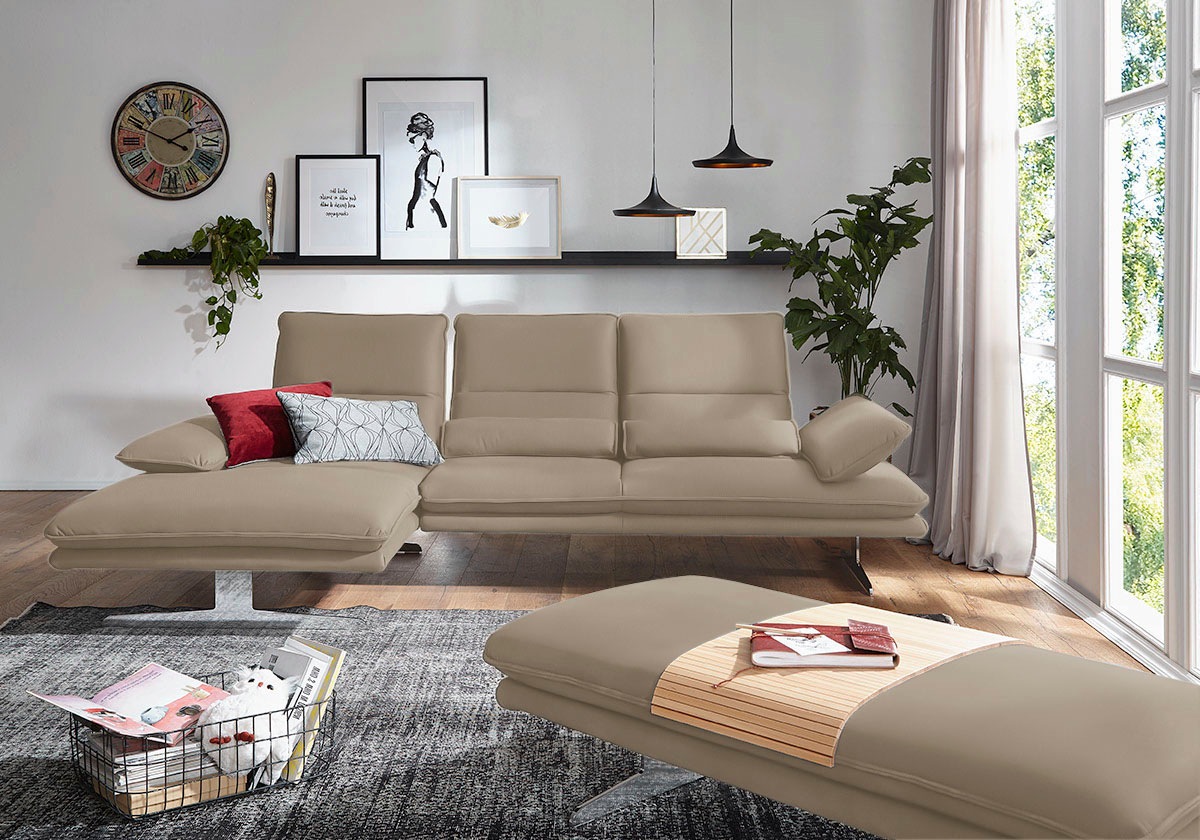 W.SCHILLIG Ecksofa »broadway, Designsofa mit tollem Sitzkomfort, L-Form«, S günstig online kaufen