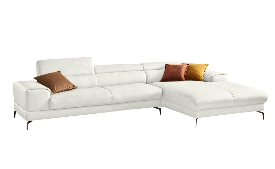 W.SCHILLIG Ecksofa »piedroo, Designsofa mit tollem Sitzkomfort, bequem und elegant, L-Form«, Kopfteilverstellung, wahlweise mit Sitztiefenverstellung, Breite 343cm