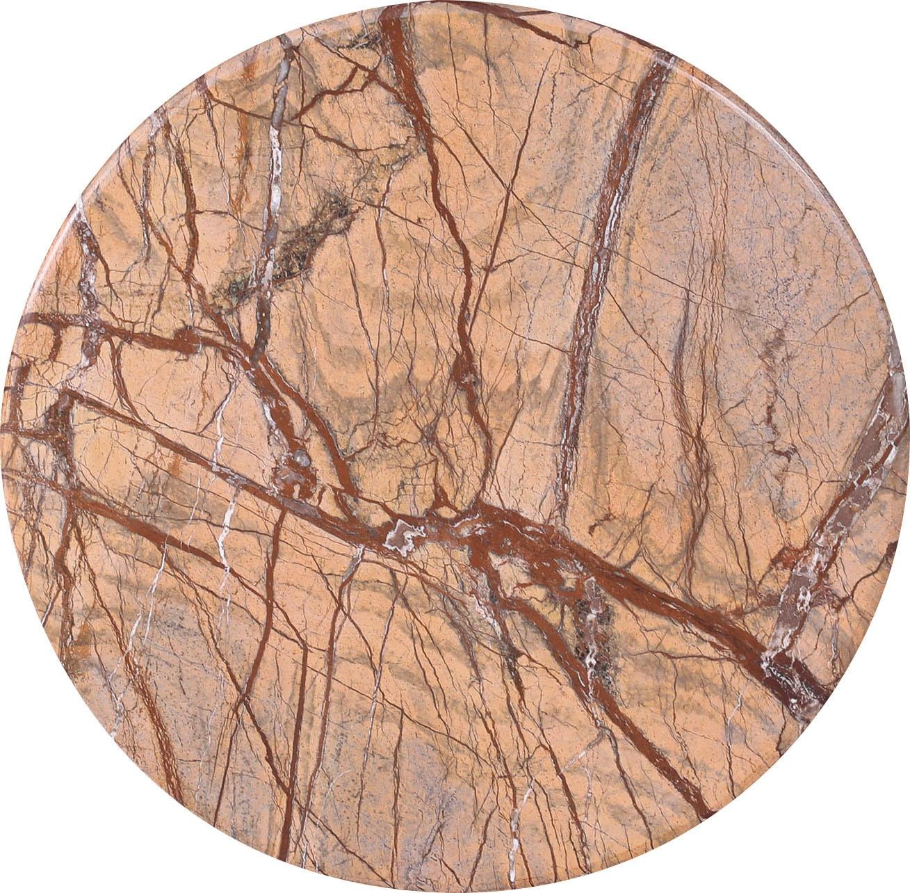 Leonique Beistelltisch »Menton« mit kupferfarbenem Gestell und edler Marmorplatte