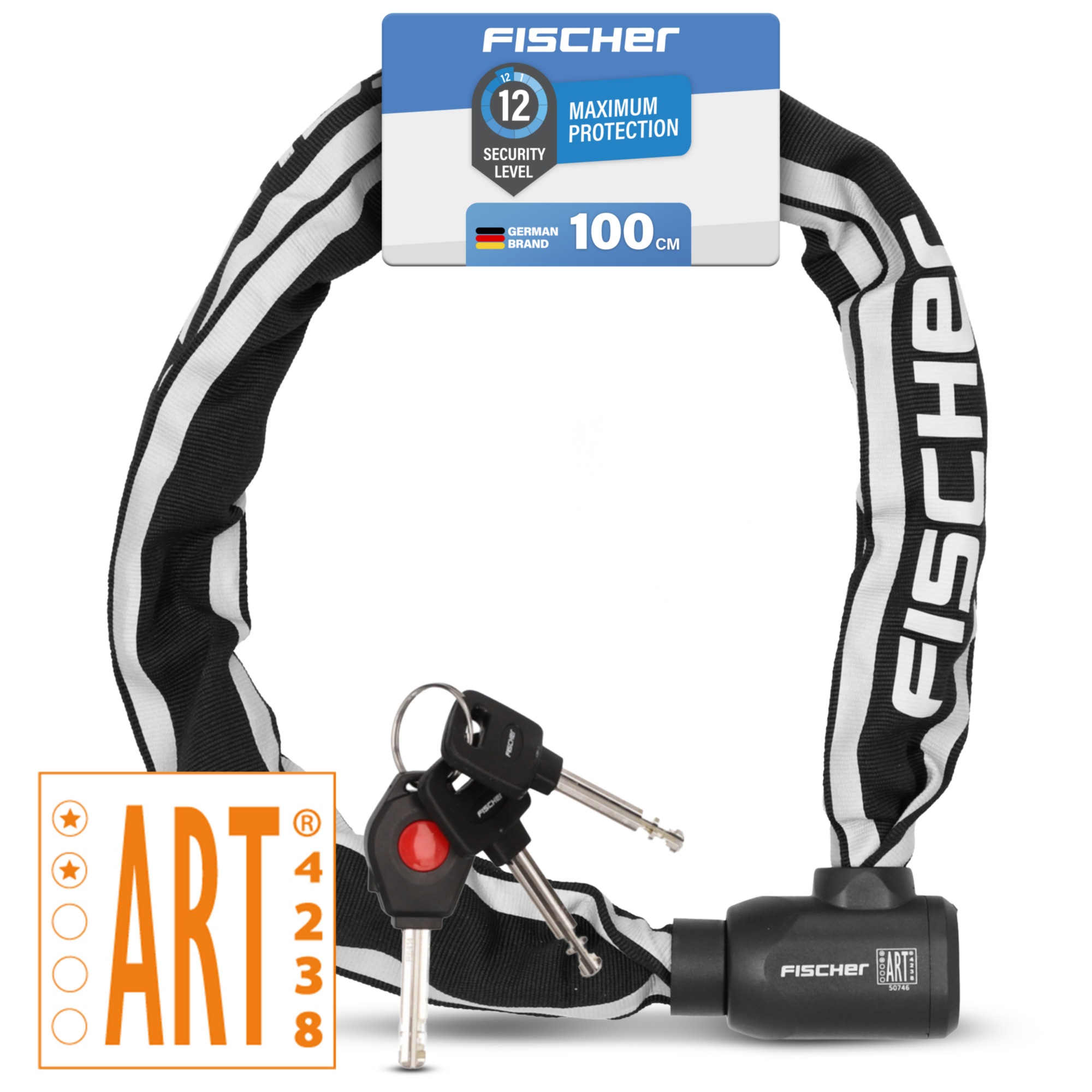 FISCHER Fahrrad Kettenschloss »PROTEC PLUS+ CK100«