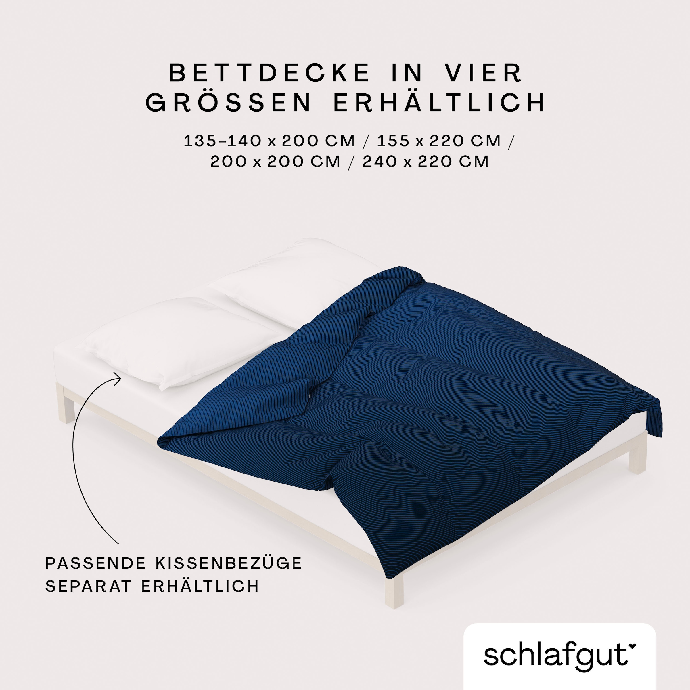 Schlafgut Bettbezug »Woven Satin Fade mit feinen Streifen«, (1 St.), mit Farbverlauf, Mix & Match: passender Kissenbezug erhältlich