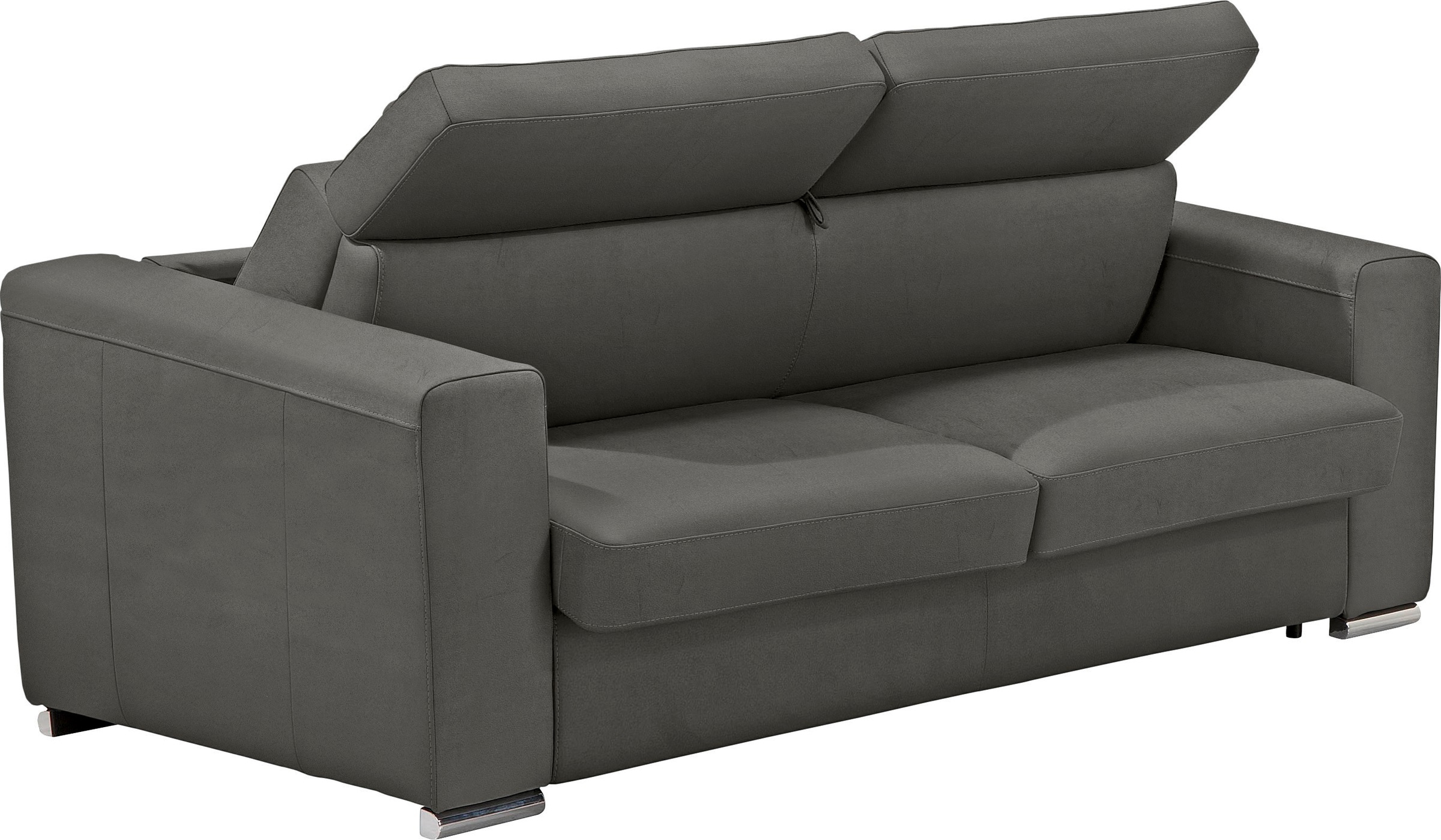 Egoitaliano Schlafsofa »Cabiria, Design und super Sitz- und Liegekomfort«, Sofa inkl. Schlaffunktion, Kopfteile verstellbar, mit Metallfüßen