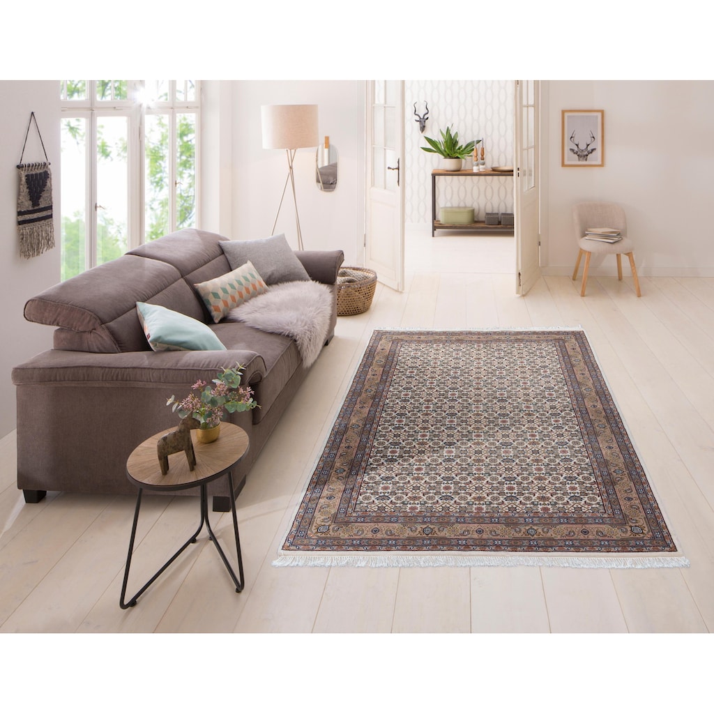 Home affaire Orientteppich »Kiara«, rechteckig, 12 mm Höhe, handgeknüpft, mit Fransen, ideal im Wohnzimmer & Schlafzimmer