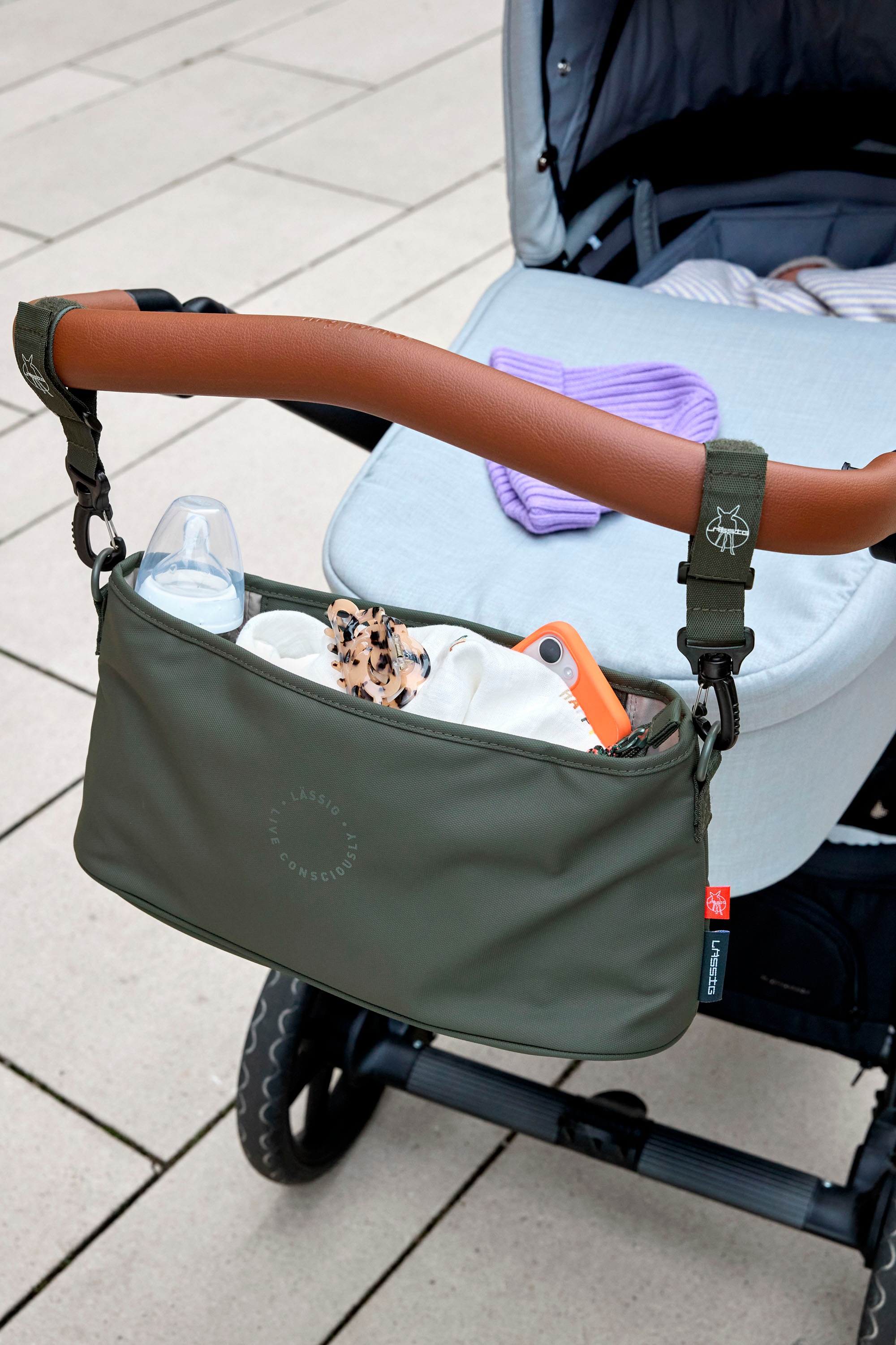 LÄSSIG Kinderwagen-Tasche »Green Label, Buggy Organizer, dark olive«, für Kinderwagen oder Buggy