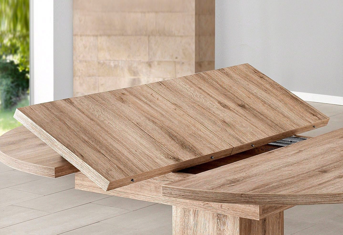 4. Bild von Mäusbacher Esstisch »Tisch rund«, Mäusbacher Esstisch rund mit Auszug und Bodenplatte.