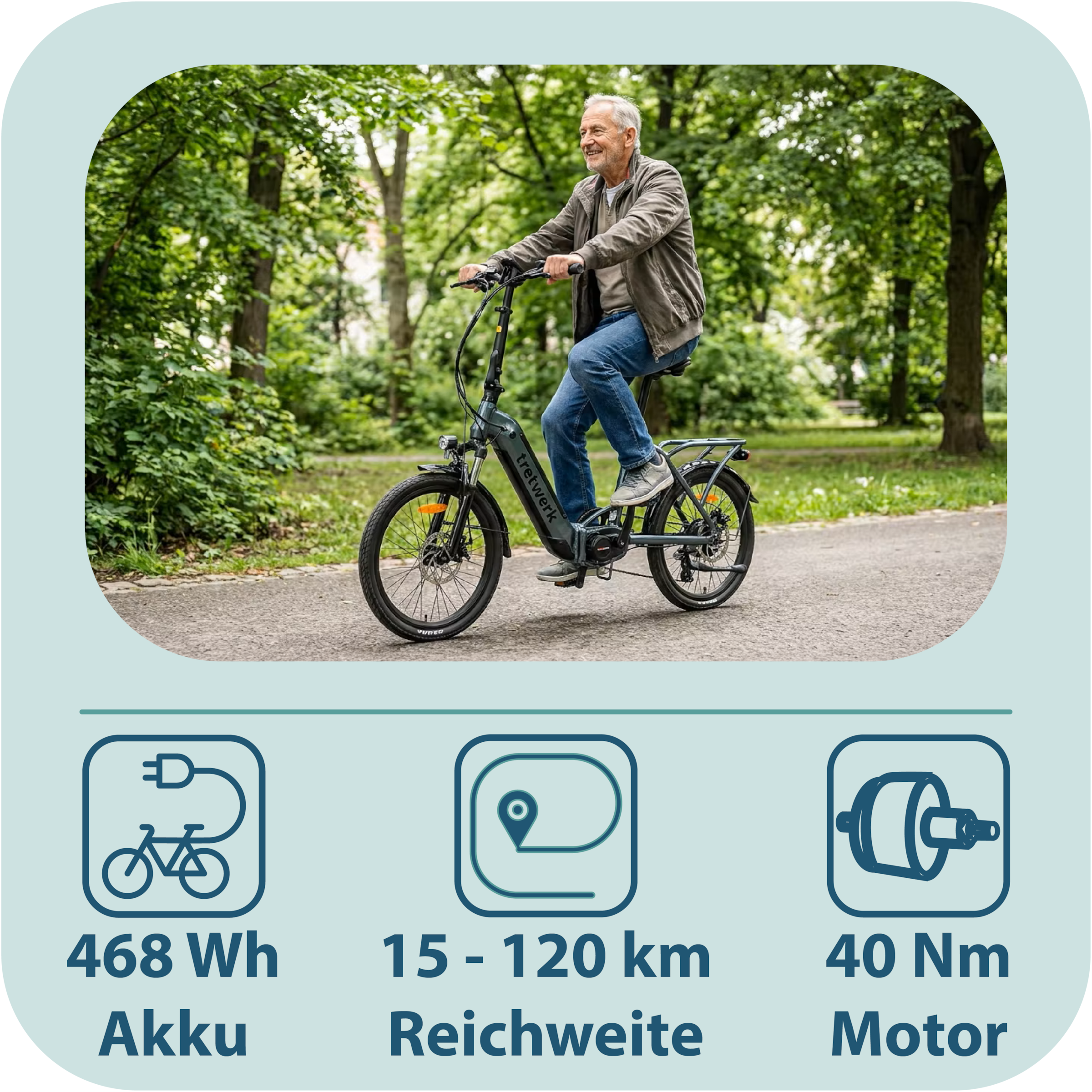 Tretwerk »Camper« 7 Gang Shimano Tourney TY300 Schaltwerk Kettenschaltung Heckmotor 250 W