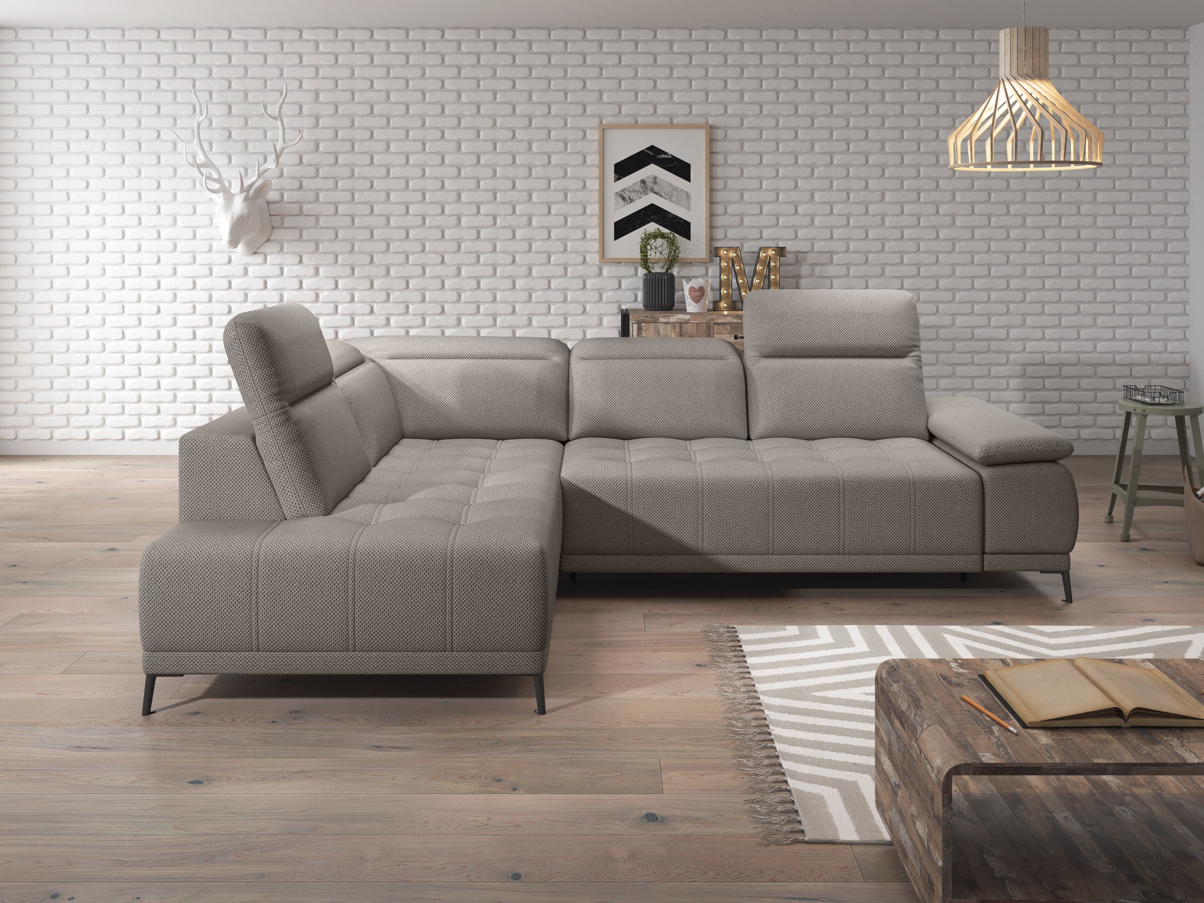 WERK2 Ecksofa »Focus-L, elektrisch erweiterbare Sitztiefe um ca. 30 cm, L-F günstig online kaufen