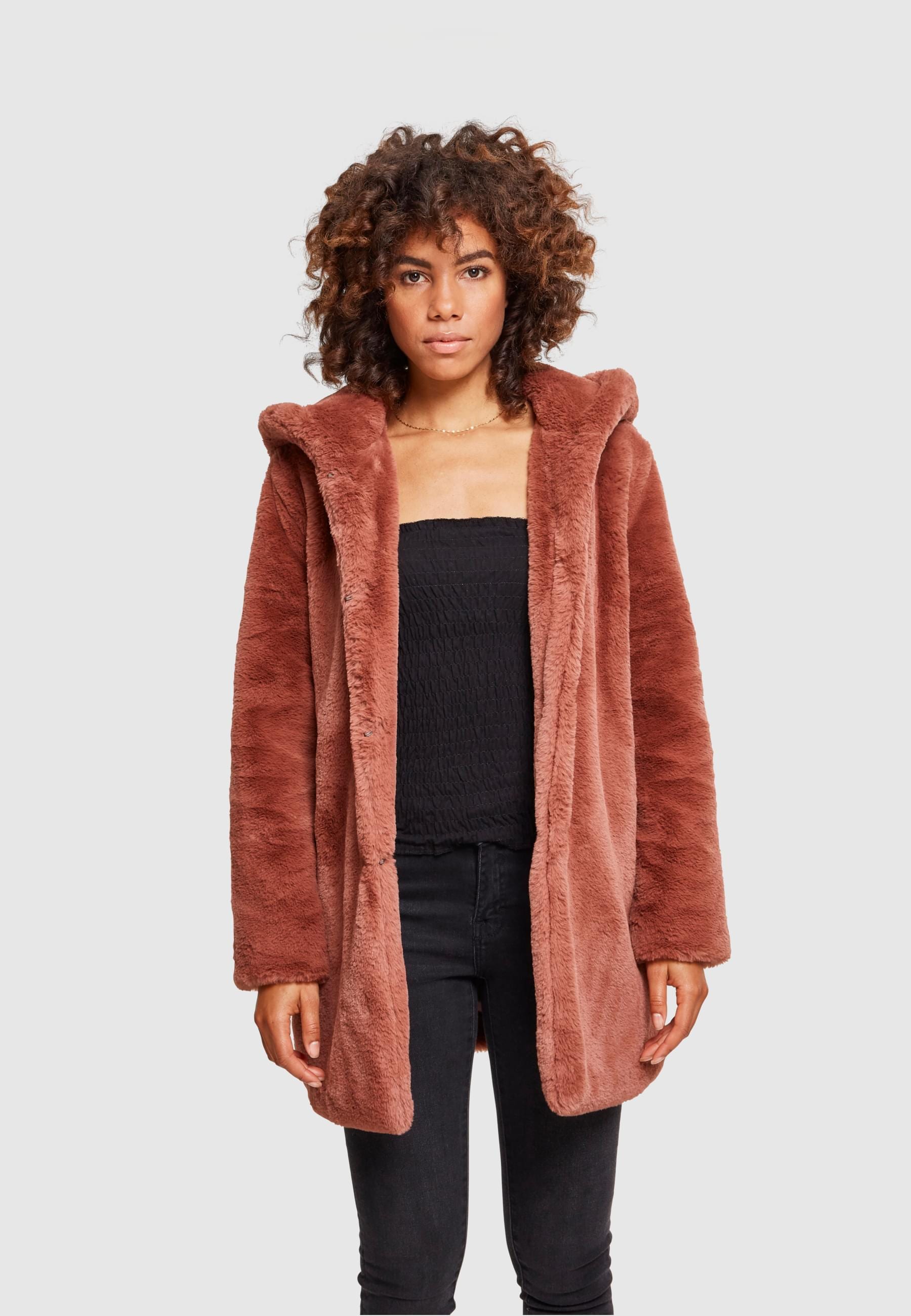 URBAN CLASSICS Parka »Urban Classics Damen Ladies Hooded Teddy Coat« 1 Stk. tlg. ohne Kapuze