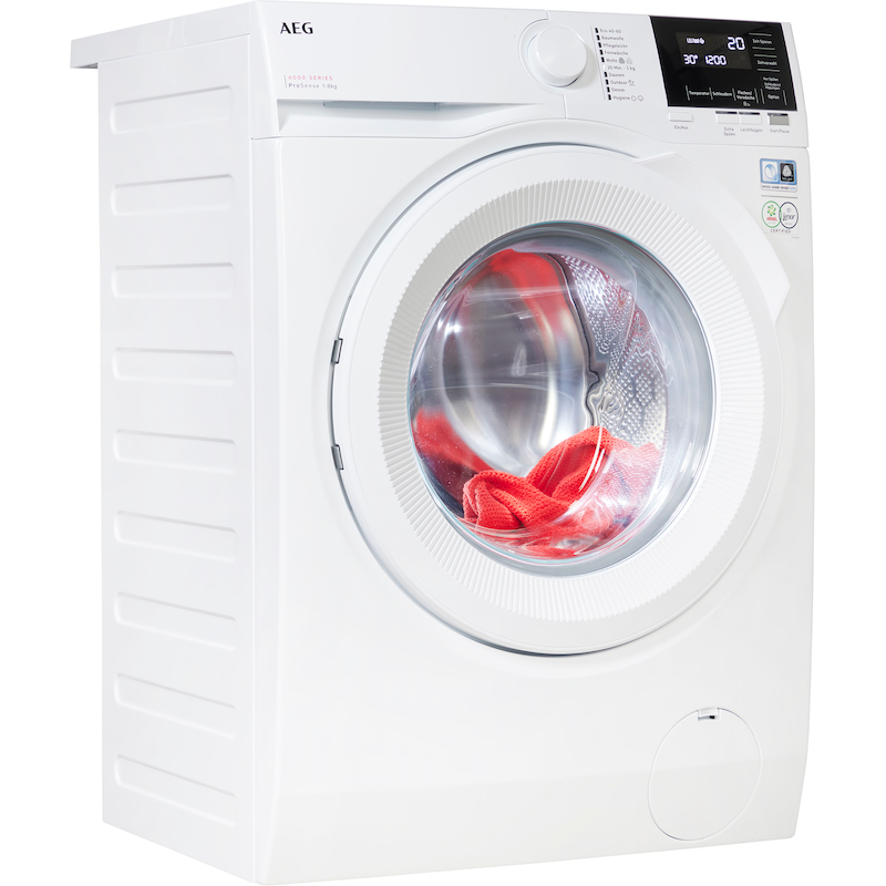 AEG Waschmaschine 6000 »LR6A648« 8 kg 1400 U/min Hygiene-Programm mit Dampf: Entfernt zuverlässig Viren und Bakterien weiß Aqua Control System -...