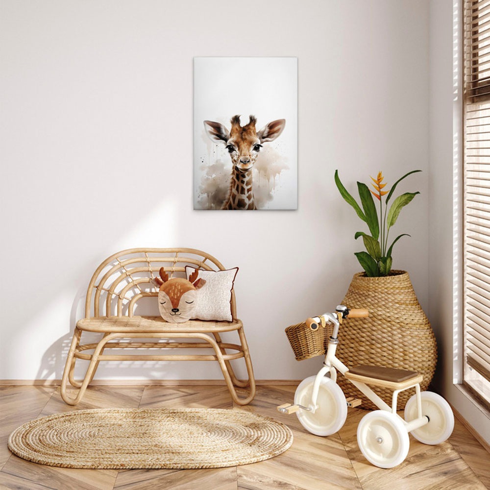 A.S. Création Leinwandbild »Baby Giraffe - Wandbild Weiß Braun Beige Keilra günstig online kaufen