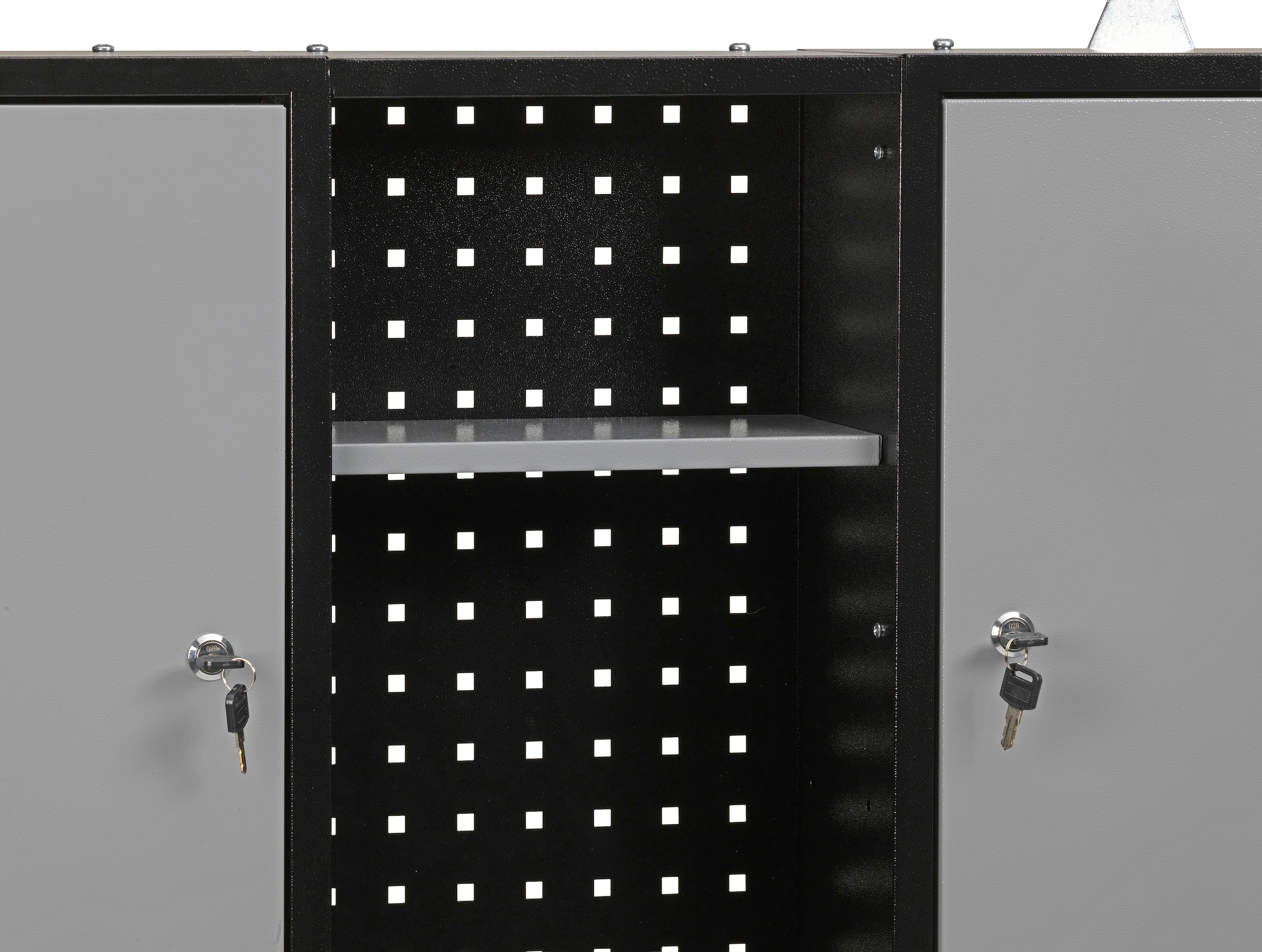Profiwerk Werkbank »Werkstattset Kiel«, (Set, 3 tlg.), Breite 160 cm, abschließbar, höhenverstellbar, Hängeschrank & Lochwand