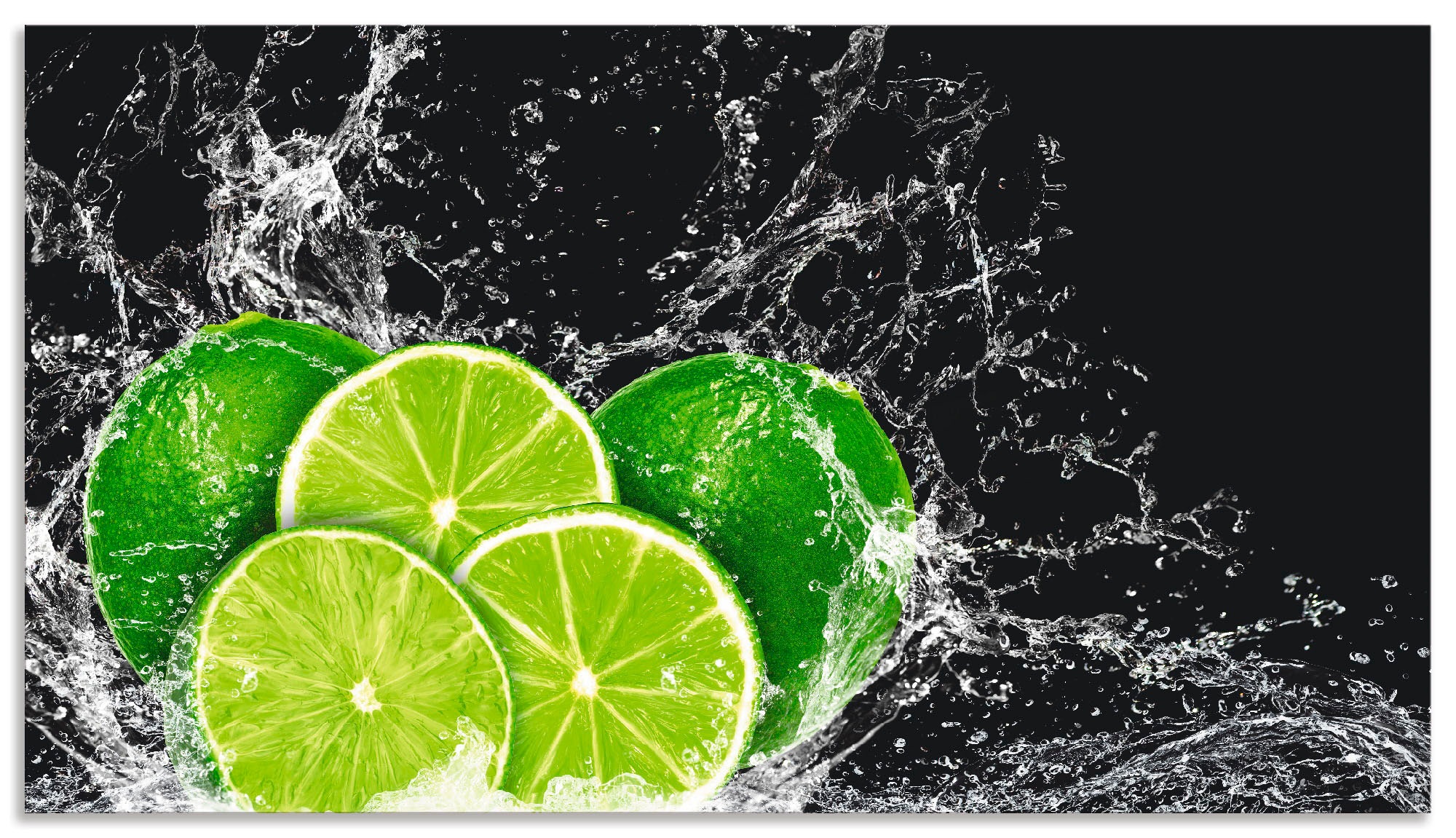 Artland Küchenrückwand »Limone mit Spritzwasser«, (1 tlg.), Alu Spritzschutz mit Klebeband, einfache Montage