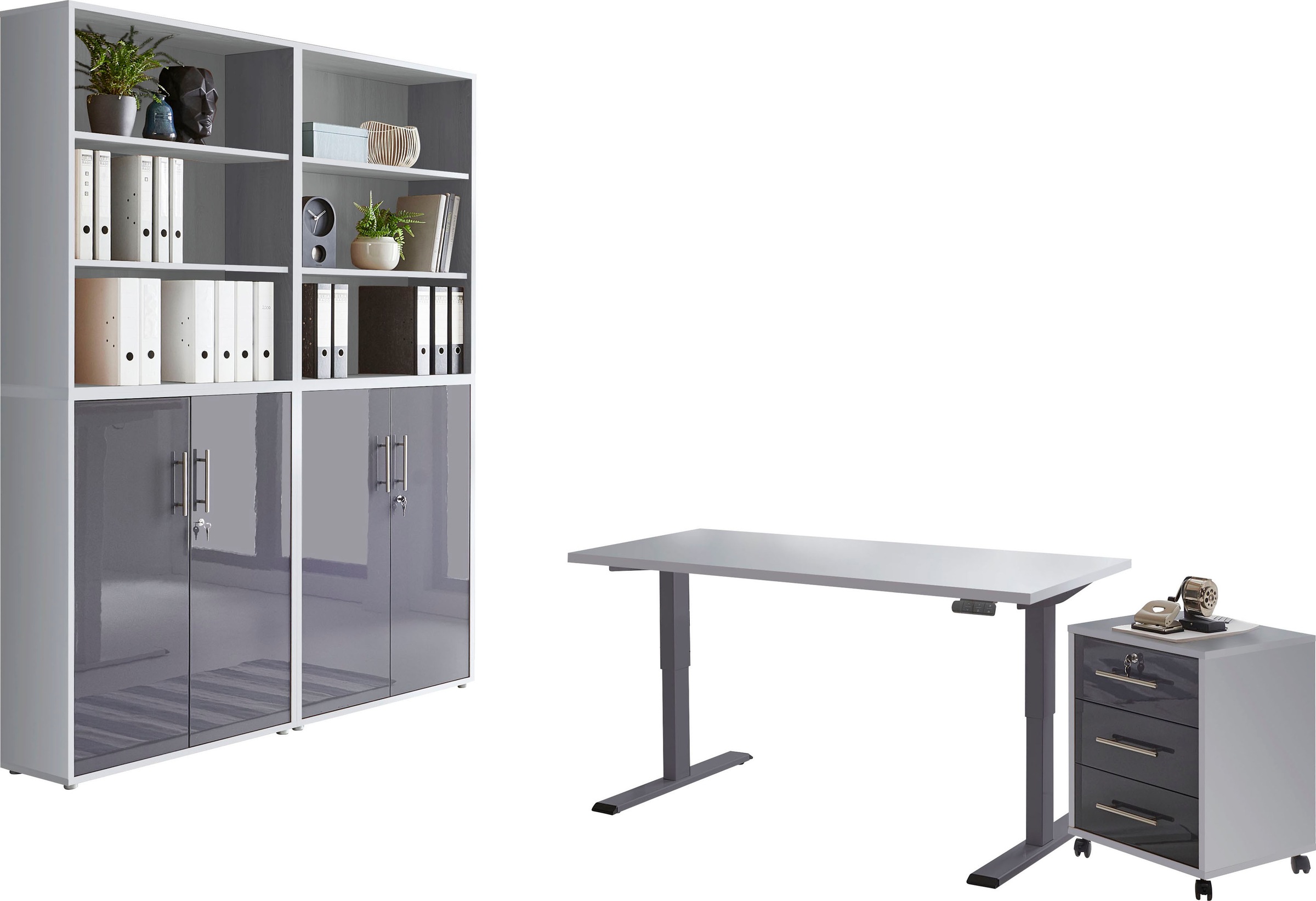 BMG Möbel Büromöbel-Set »Tabor«, (Set, 6 tlg.), mit elektrisch höhenverstel günstig online kaufen