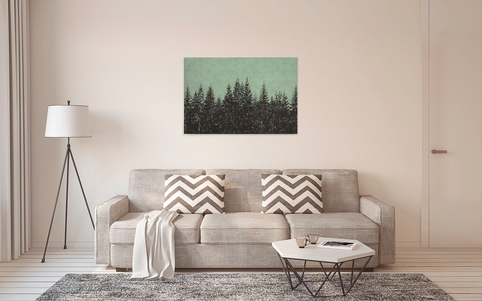 A.S. Création Leinwandbild »black forest«, Kunst-Wald-Kinder, (1 St.), Wald Bild Keilrahmen Leinwand-Bild Wohnzimmer modern Wandbild Kinder