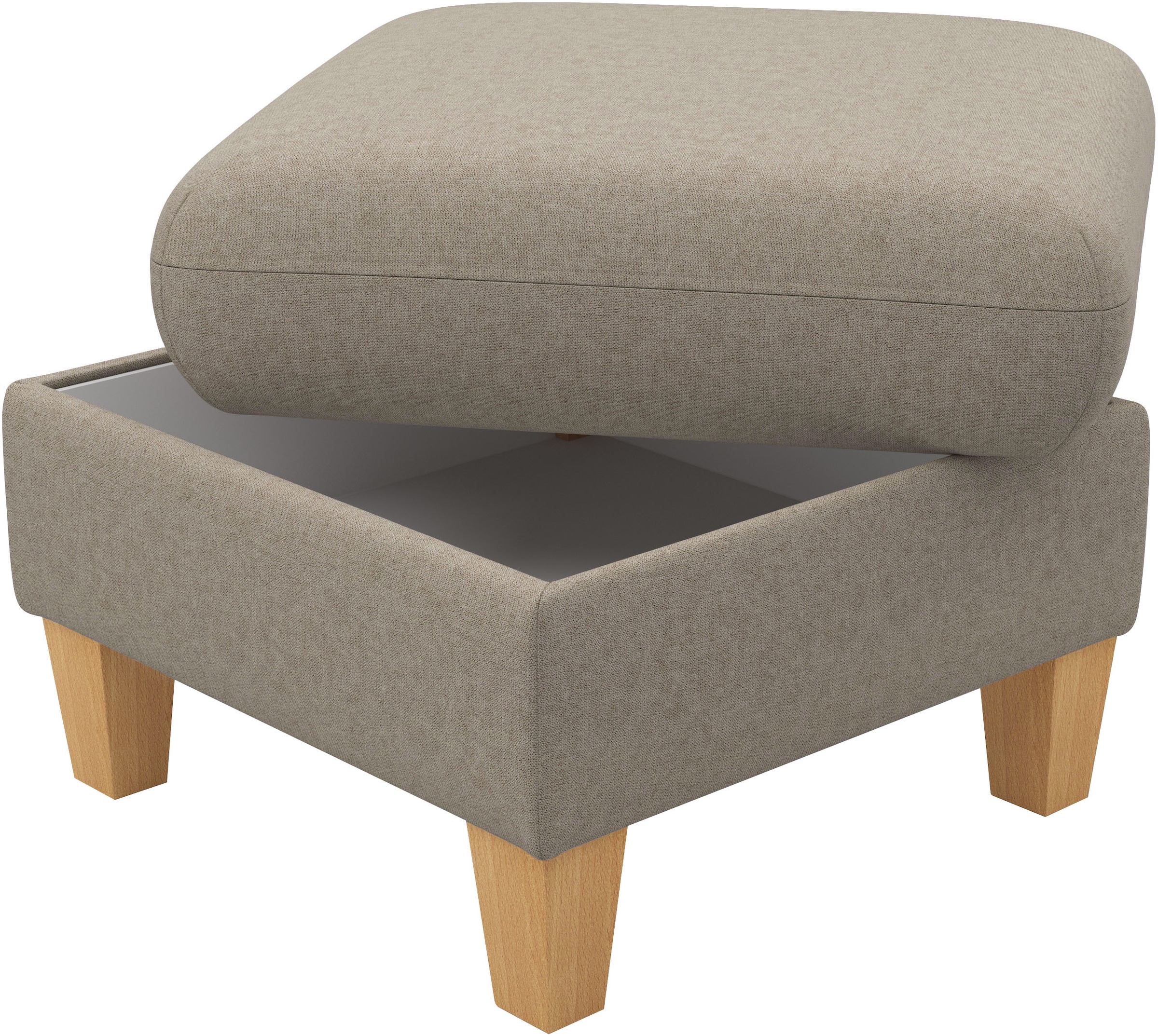 Home affaire Polsterhocker »Rochelle«, (1 St.), Massive 12 cm Holzbeine