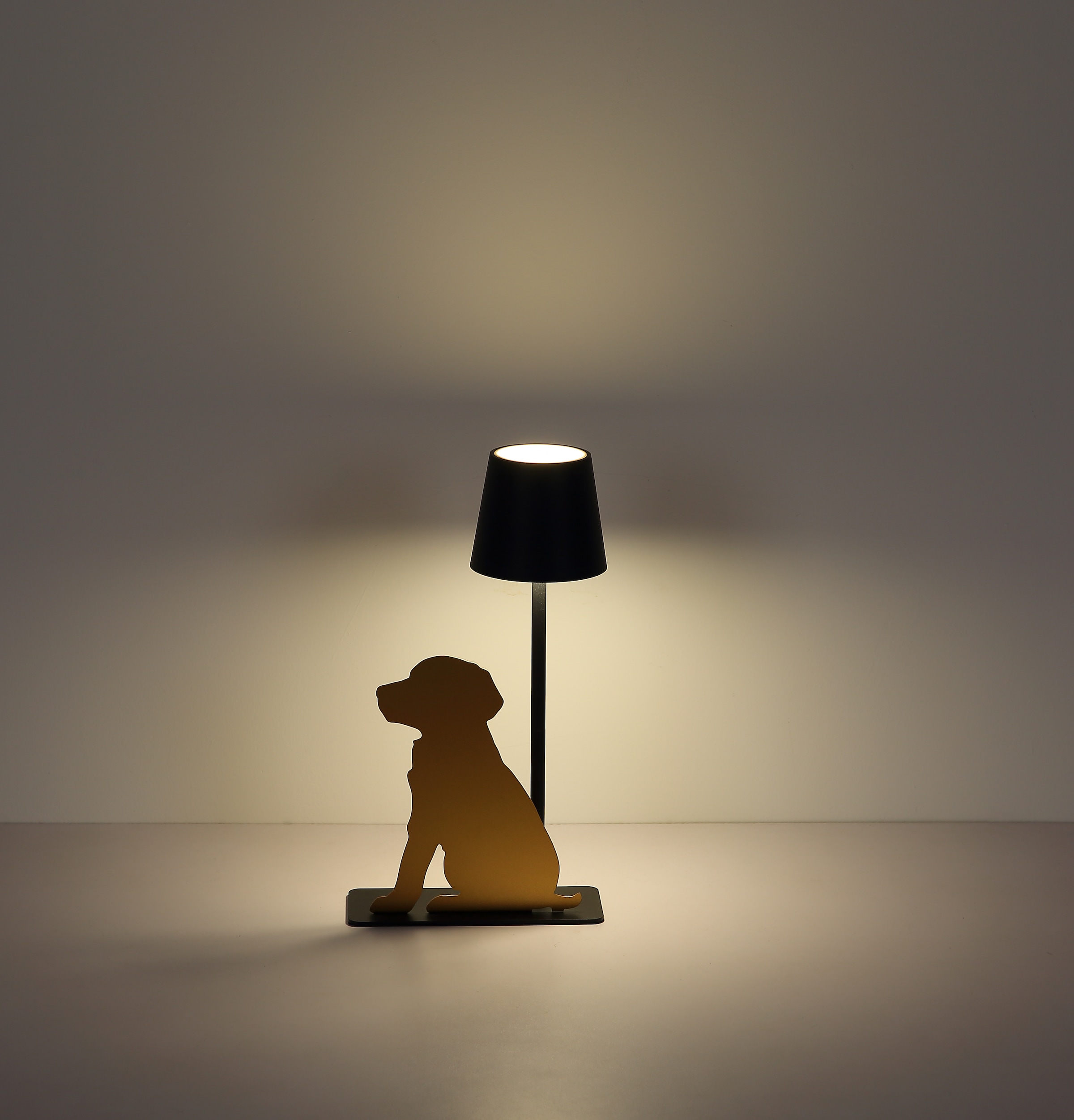 GLOBO LIGHTING LED Tischleuchte »FURRI«, 1 flammig, Leuchtmittel LED-Modul | LED fest integriert, Tischlampe schwarz gold Tiere Hund