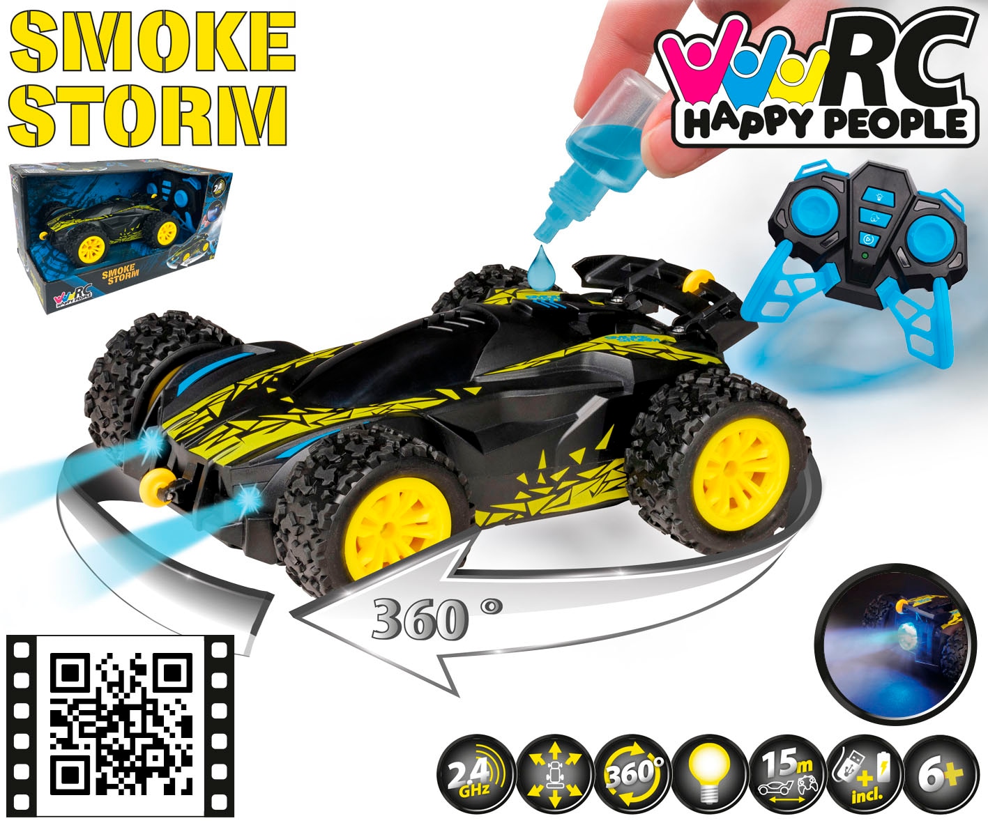 Happy People RC-Auto »Smoke Storm«, mit Licht- und Soundeffekt