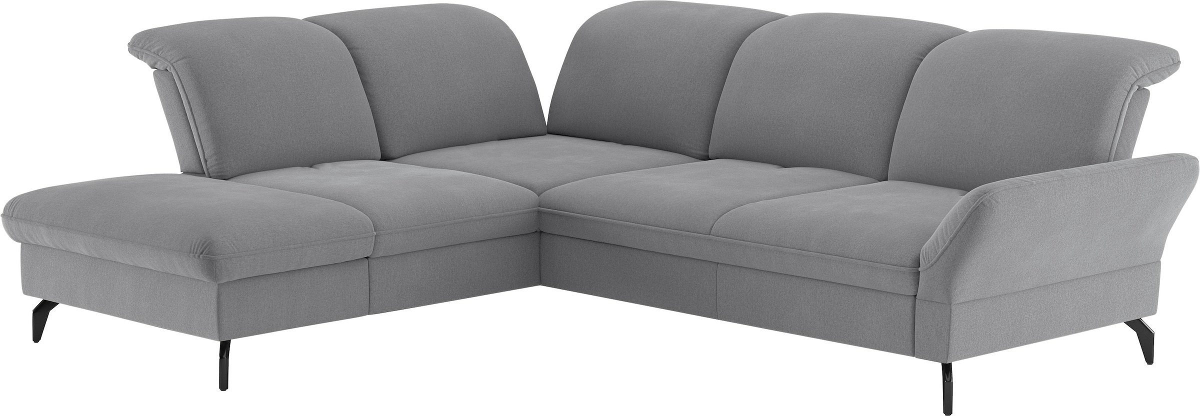 Ecksofa »Leandro L-Form« Wahlweise mit Bett-, Kopfteil - und Armlehnfunktio günstig online kaufen