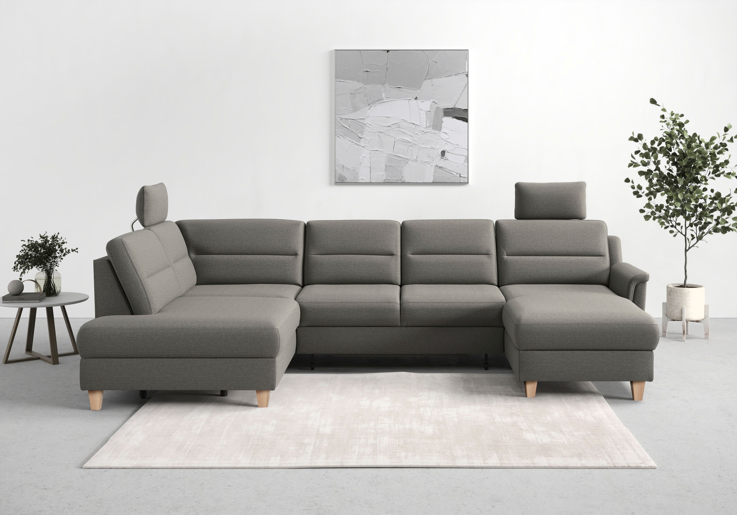 sit&more Wohnlandschaft »Farö U-Form«, inklusive Federkern, wahlweise mit Bettfunktion und Bettkasten