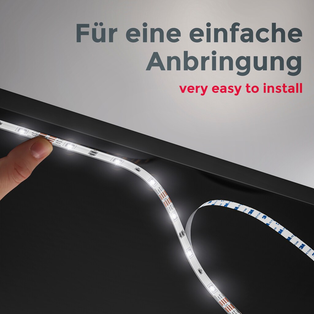 B.K.Licht LED Stripe, WIFI RGB-LED Flexband,  Länge 5 Meter, inkl. 150 x RGB-LED 0,10 Watt, für den Innenbereich, selbstklebend, alle 10cm kürzbar