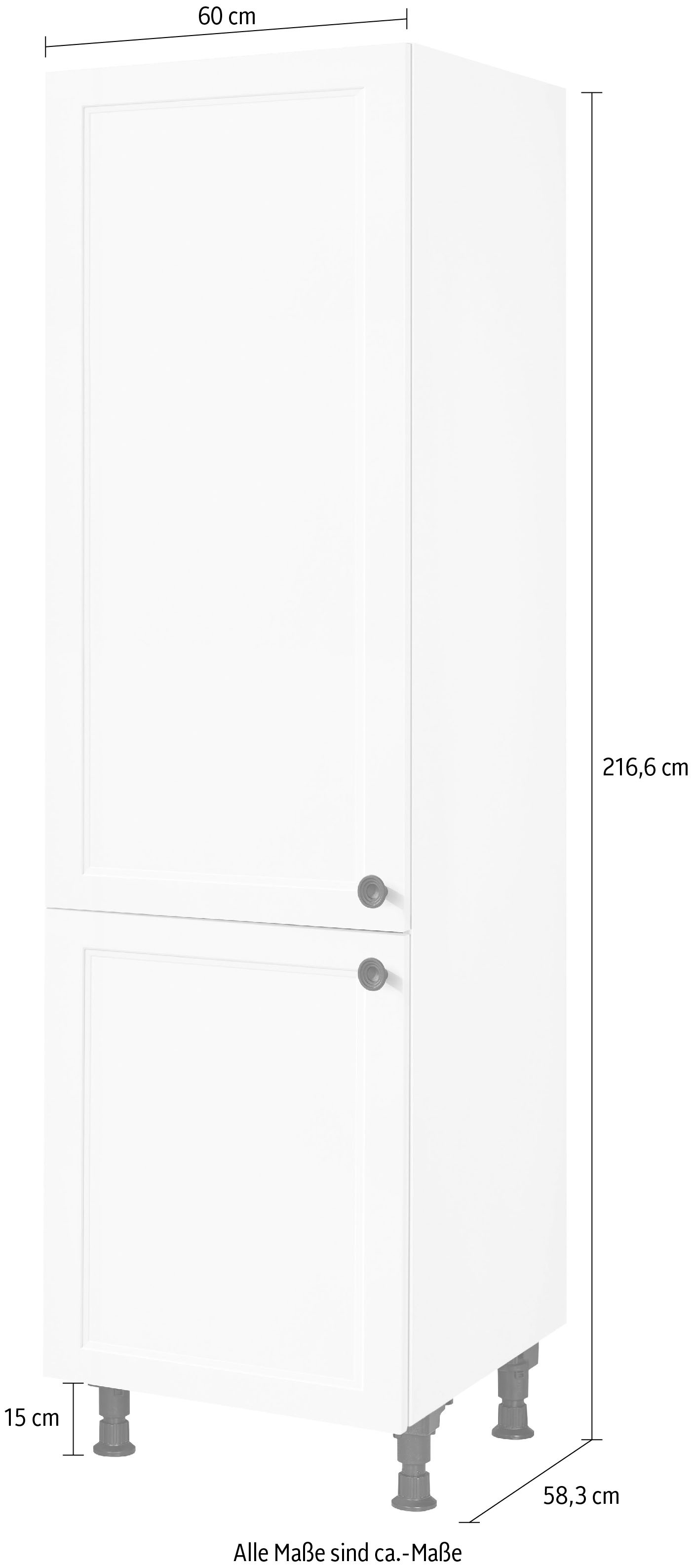 nobilia® Kühlmodul »"Cascada", für ein Kühl- und Gefrierschrank, Ausrichtung wählbar«, vormontiert, Ausrichtung wählbar, Breite/Höhe: 60/216,6 cm