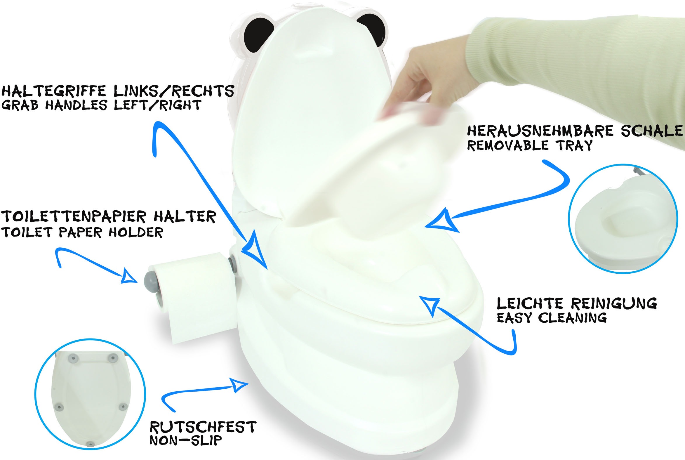 Jamara Toilettentrainer Spülsound kleine Toilettenpapierhalter mit und bei »Meine Panda«, online Toilette