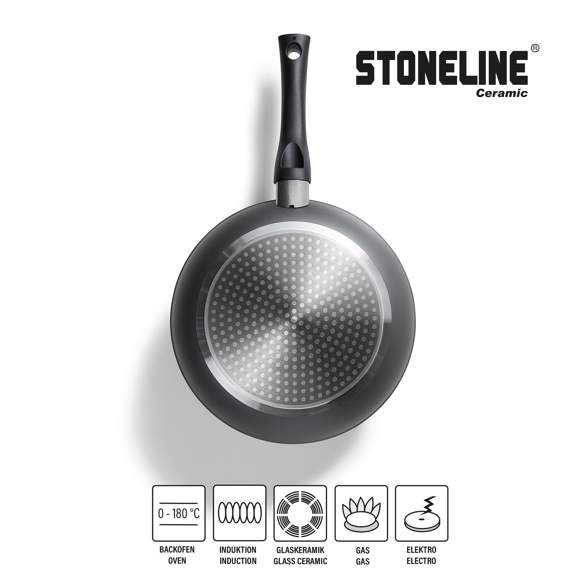 STONELINE Topf-Set »STONELINE® 17-teiliges Koch-Set, mit Glasdeckeln« Set, 17 tlg. tlg. Aluminium | Keramik