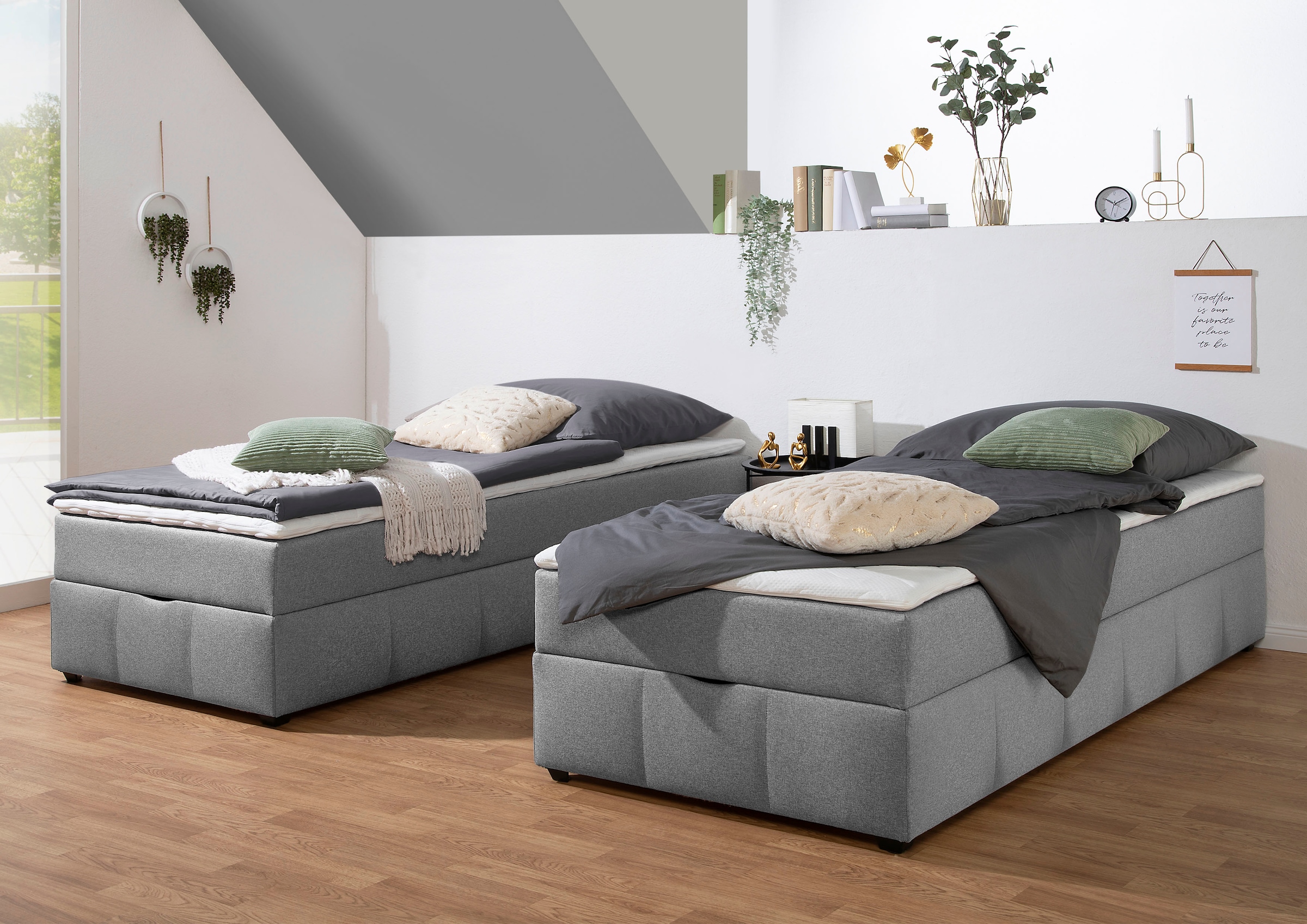 Home affaire Boxbett »Niemes« Boxbett ohne Kopfteil, inkl. Topper