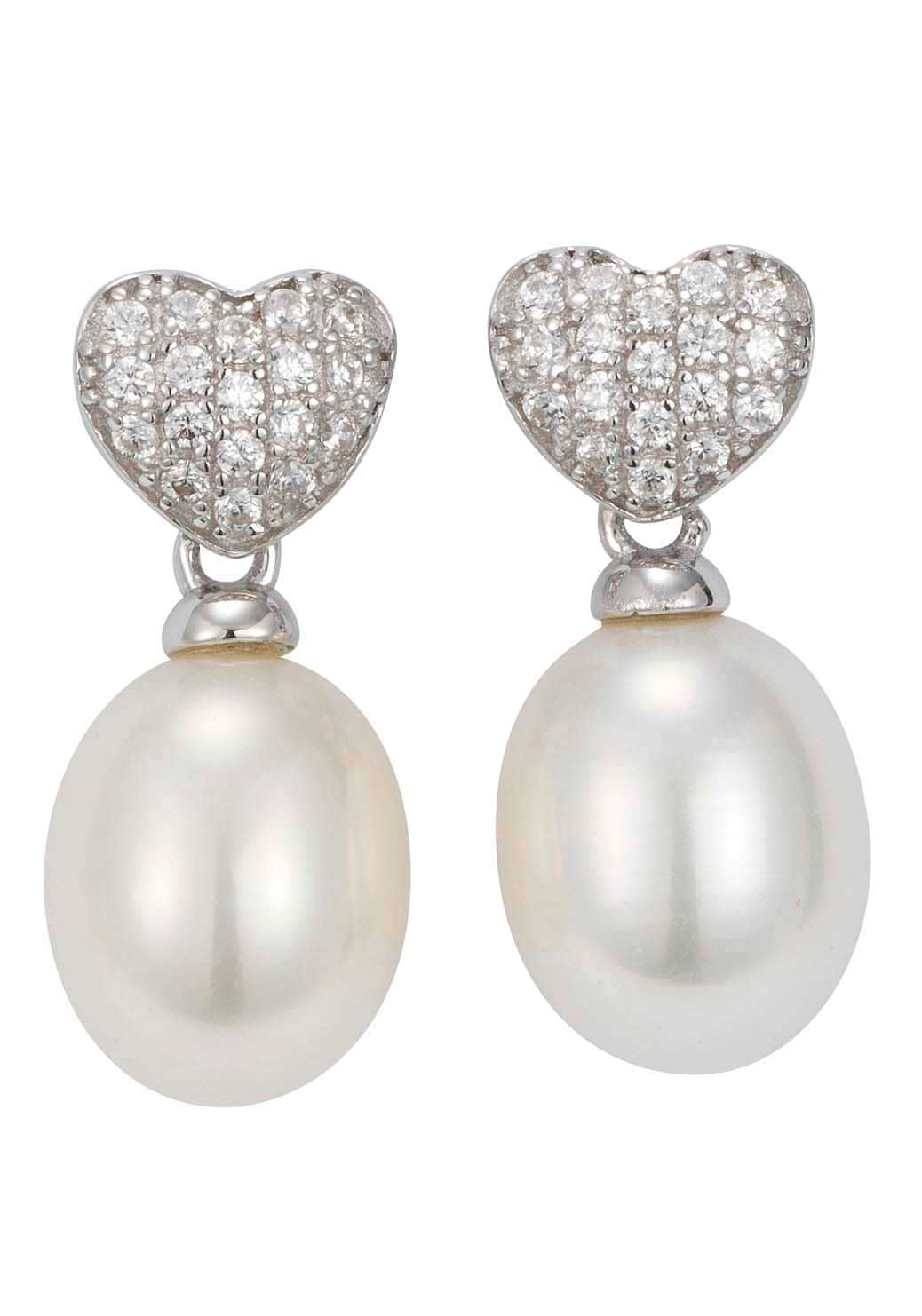Adriana Schmuckset »Taomina - Herzen, T204«, (Set, 4 tlg.), Made in Germany - mit Zirkonia (synth.) - mit Süßwasserzuchtperle