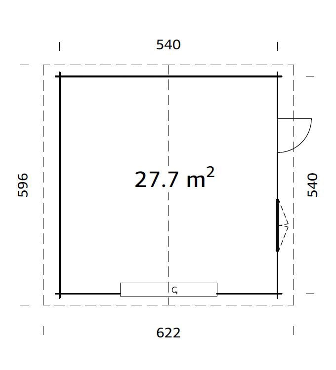 Palmako Garage »Roger«, BxTxH: 622x596x312 cm, mit Sektionaltor, naturbelassen
