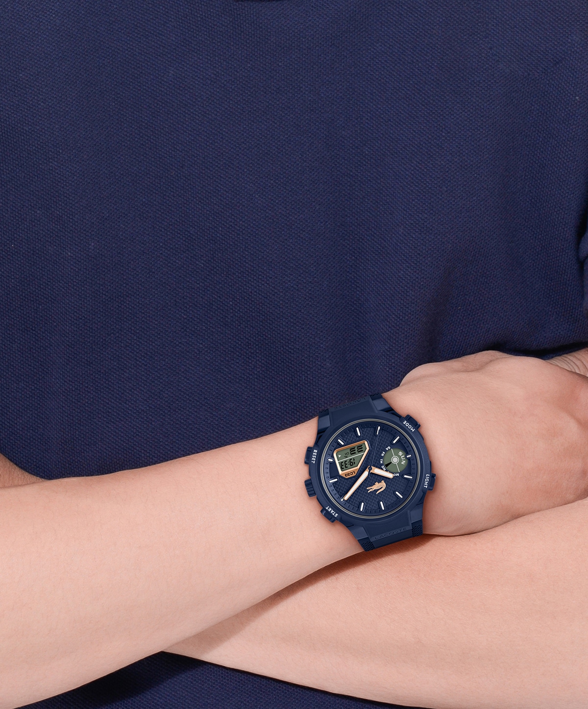 Lacoste Chronograph »LC33«, Quarzuhr, Armbanduhr, Herrenuhr, Silikonarmband, analog, digital, Tag