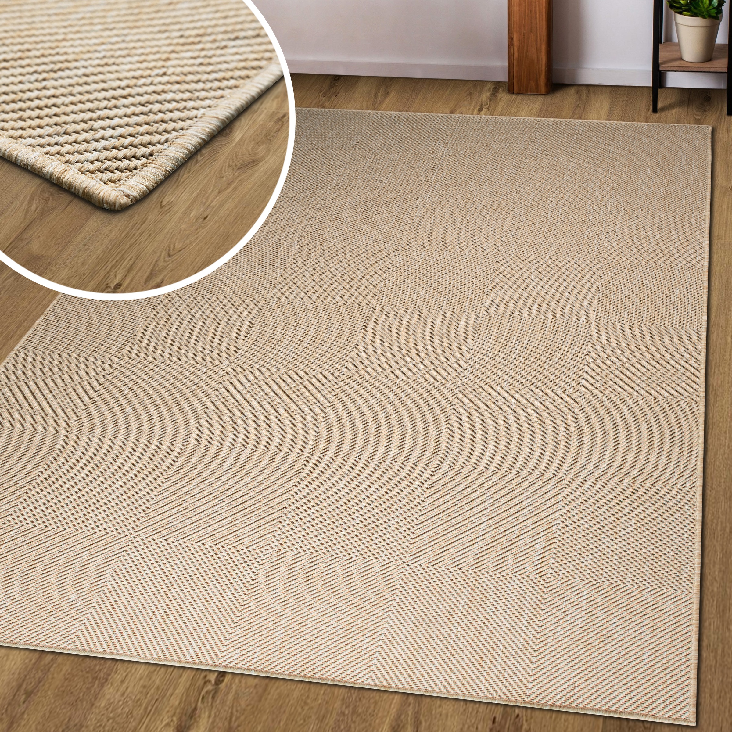my home Teppich »Anna, auch als Läufer erhältlich«, rechteckig, 3 mm Höhe, In- und Outdoor geeignet, Sisal-Optik, Wetterfest & UV-beständig