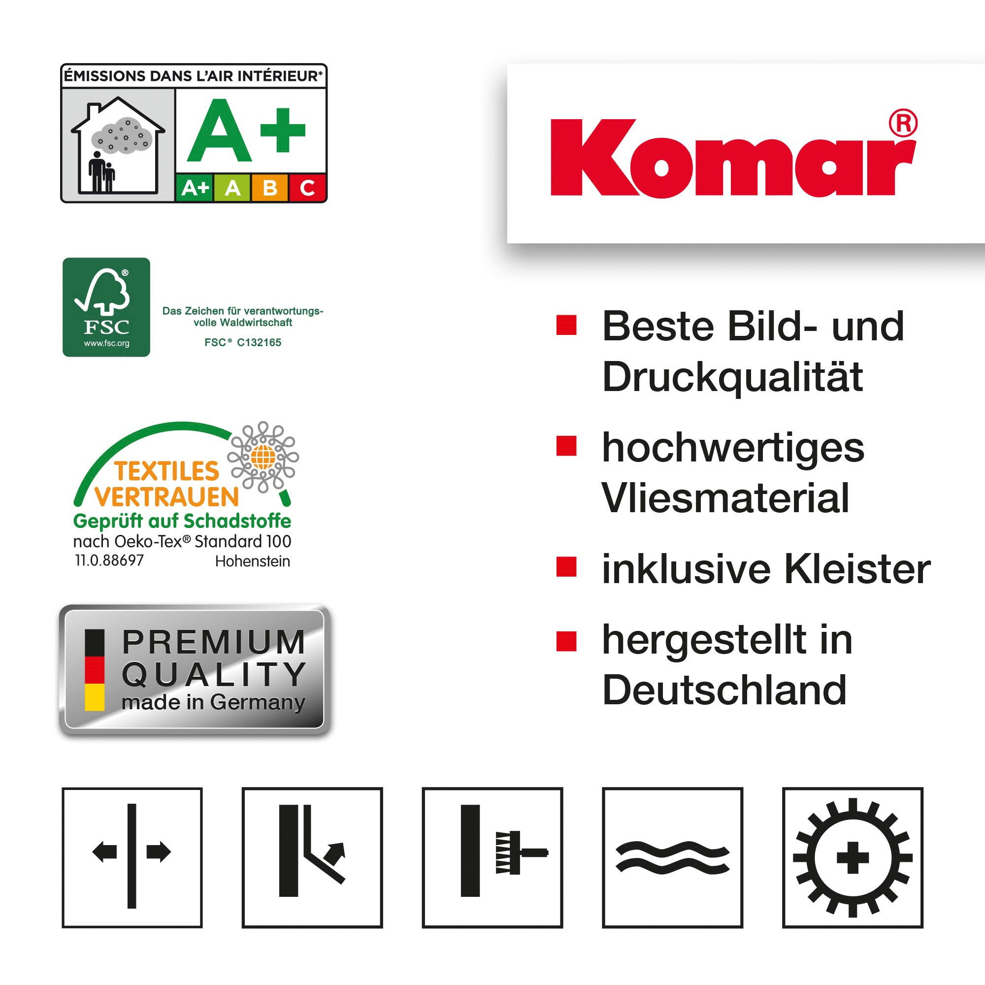 Komar Vliestapete »Digitaldruck Vlies - Jardin sur Papier - Größe 350 x 250 cm«, bedruckt, Wohnzimmer, Schlafzimmer