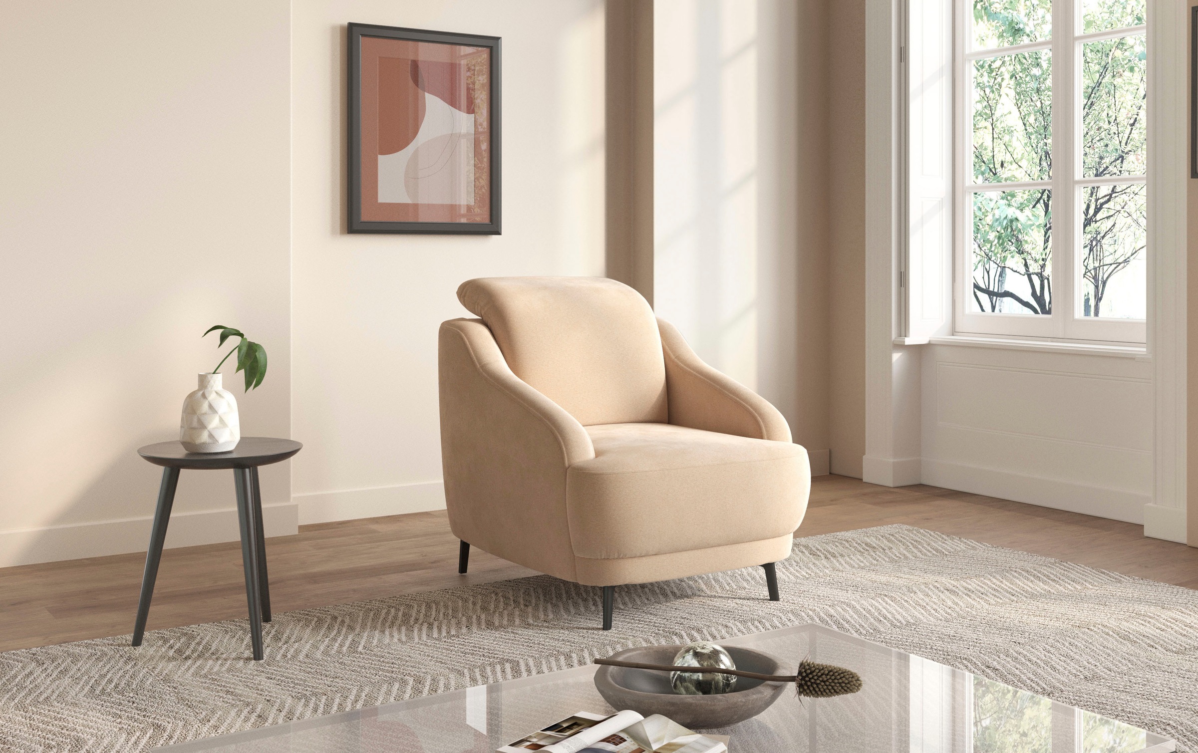 sit&more Sessel »Blues«, (1 St.), mit Metallfüßen, schwarz-matt günstig online kaufen