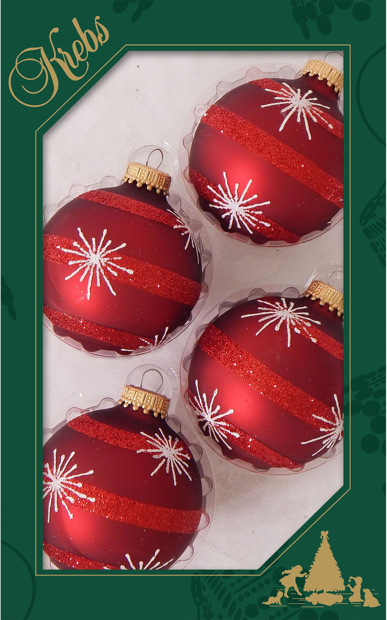 Krebs Glas Lauscha Weihnachtsbaumkugel »CBK90214, Weihnachtsdeko rot, Chris günstig online kaufen