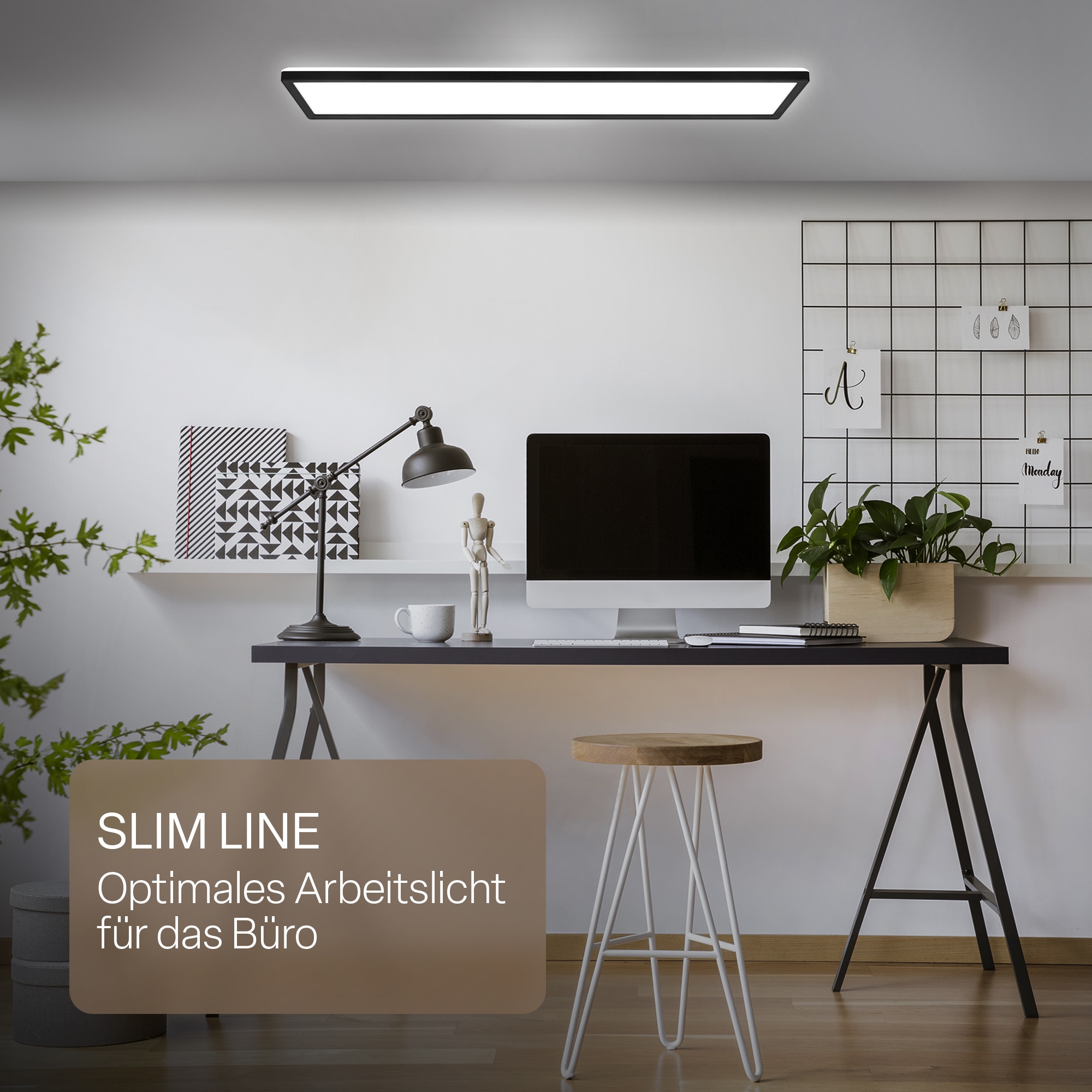 B.K.Licht LED Panel »SHALLOW« LED-Board 1 Stk. Neutralweiß 98x20x3 cm, Badlampe, Badezimmer, Küche, Wohnzimmer