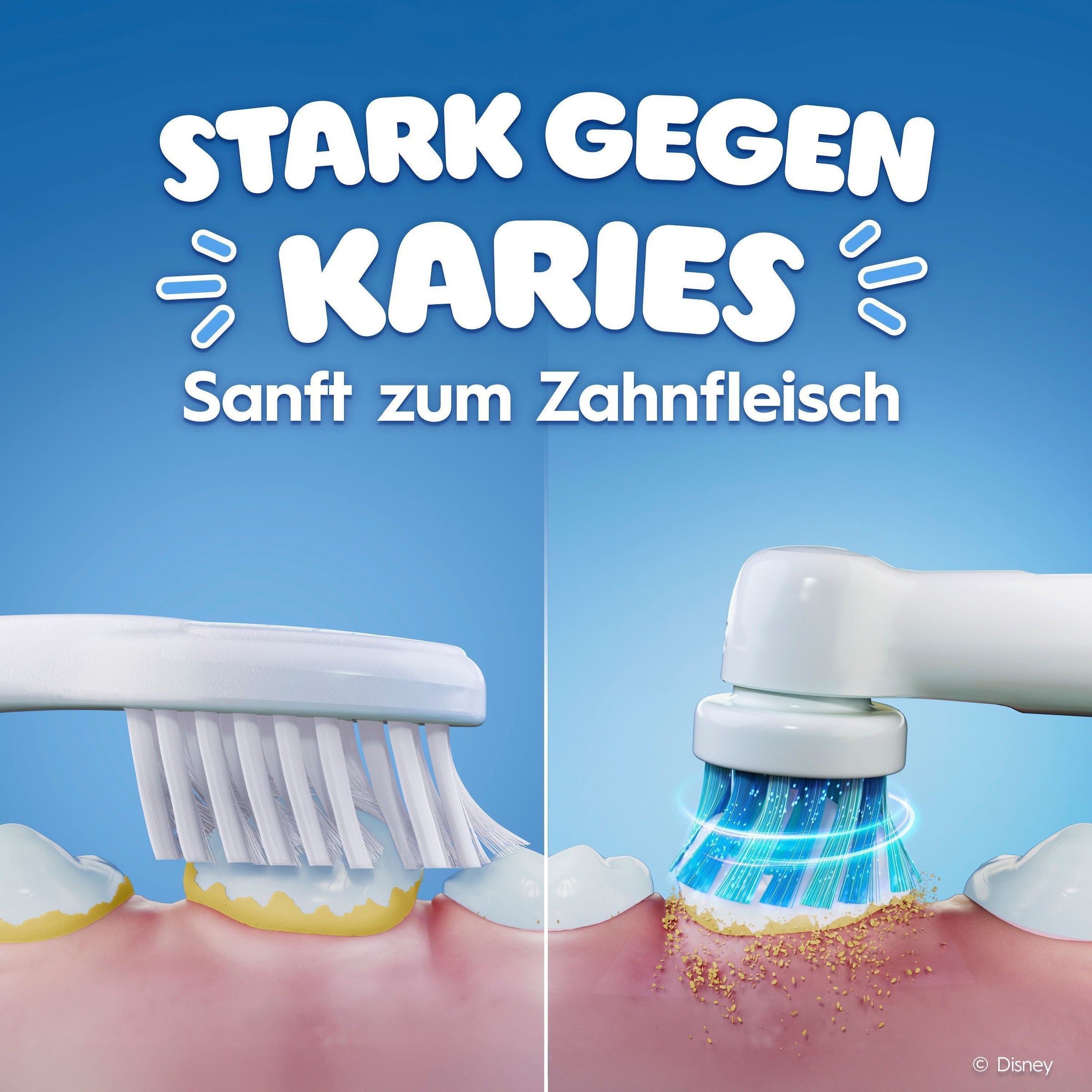 Oral-B Elektrische Zahnbürste »Pro Kids Frozen« 1 Stk. Aufsteckbürsten für Kinder ab 3 Jahren