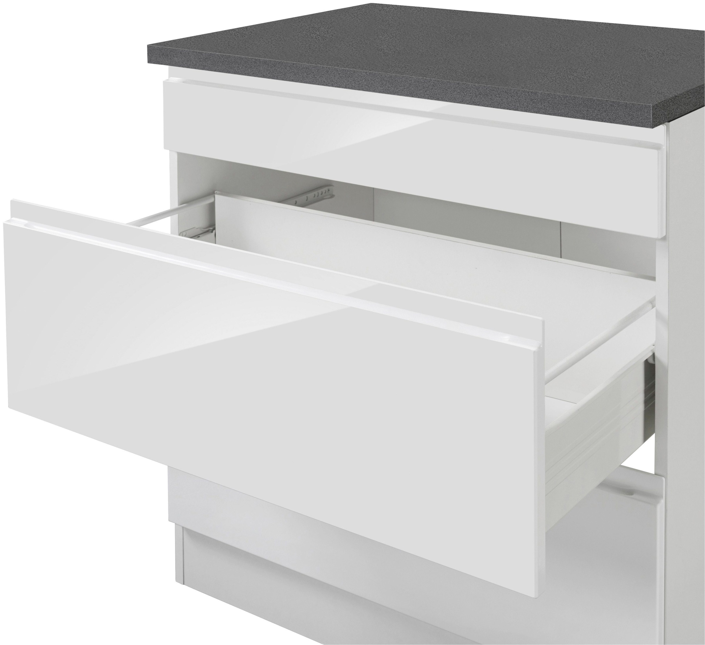 HELD MÖBEL Küchenzeile »Virginia«, Breite 390 cm, mit Glaskeramik-oder Induktionskochfeld