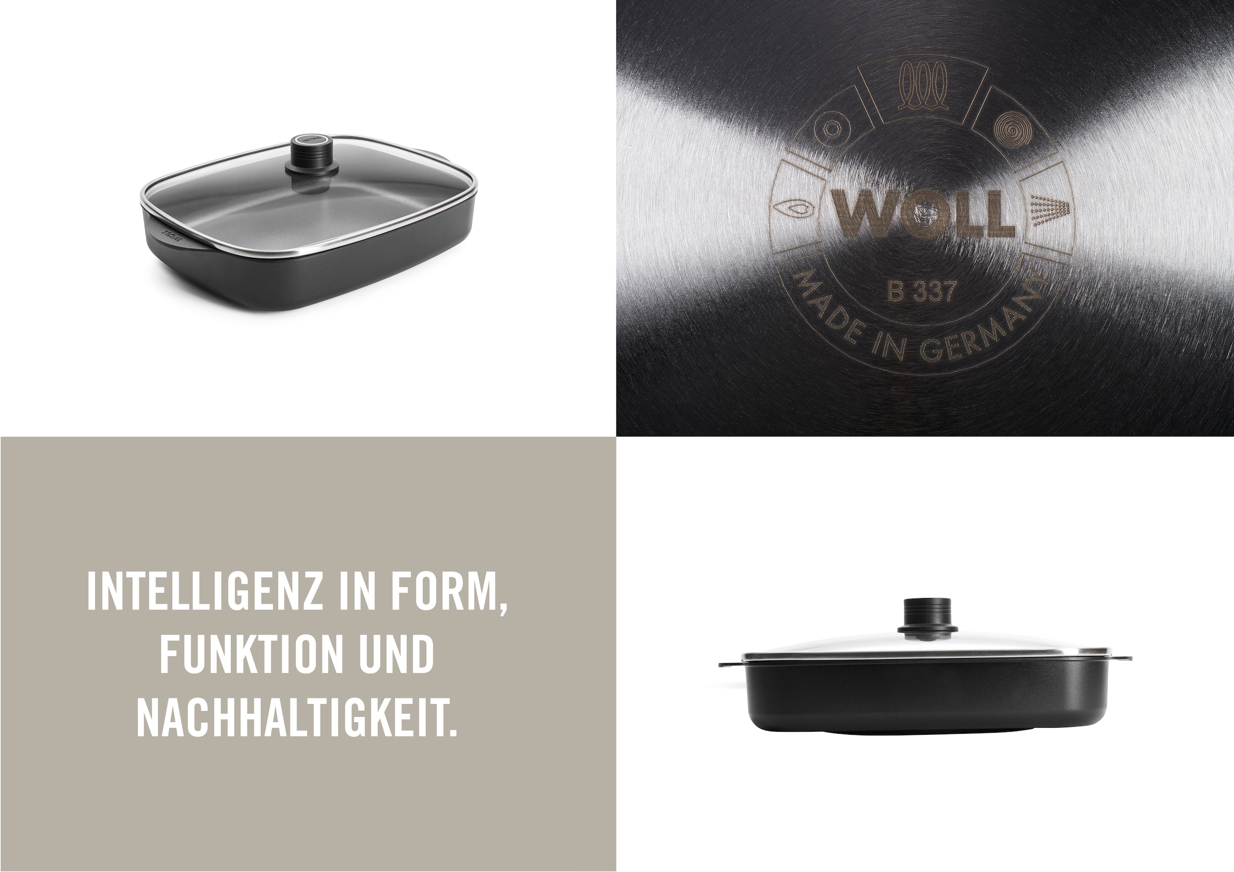 WOLL MADE IN GERMANY Bräter »Eco Logic QXR«, Aluminiumguss, (4 tlg.)