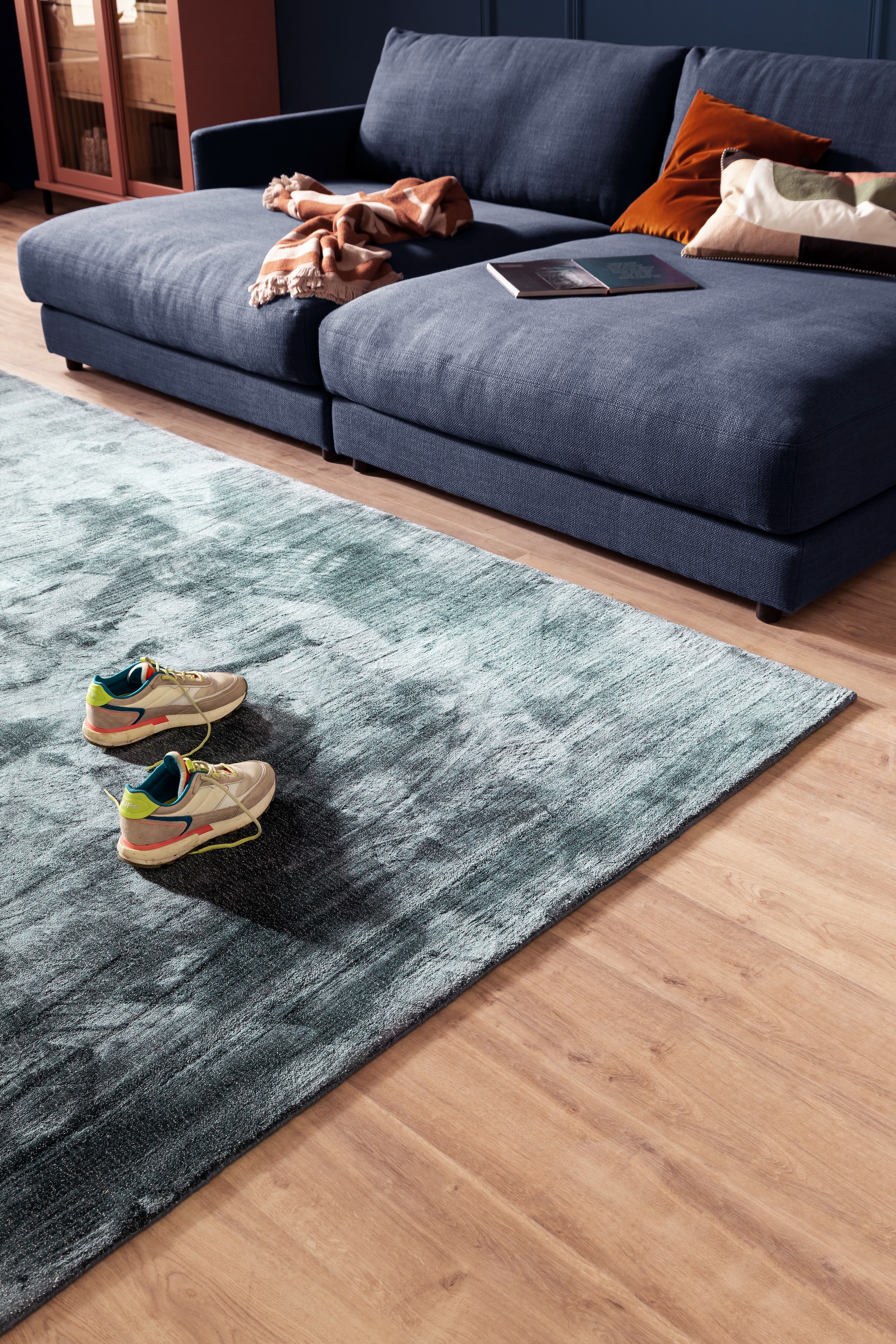 SCHÖNER WOHNEN-Kollektion Teppich »Aura« rechteckig 15 mm Höhe seidige Viskose, Wohnzimmer