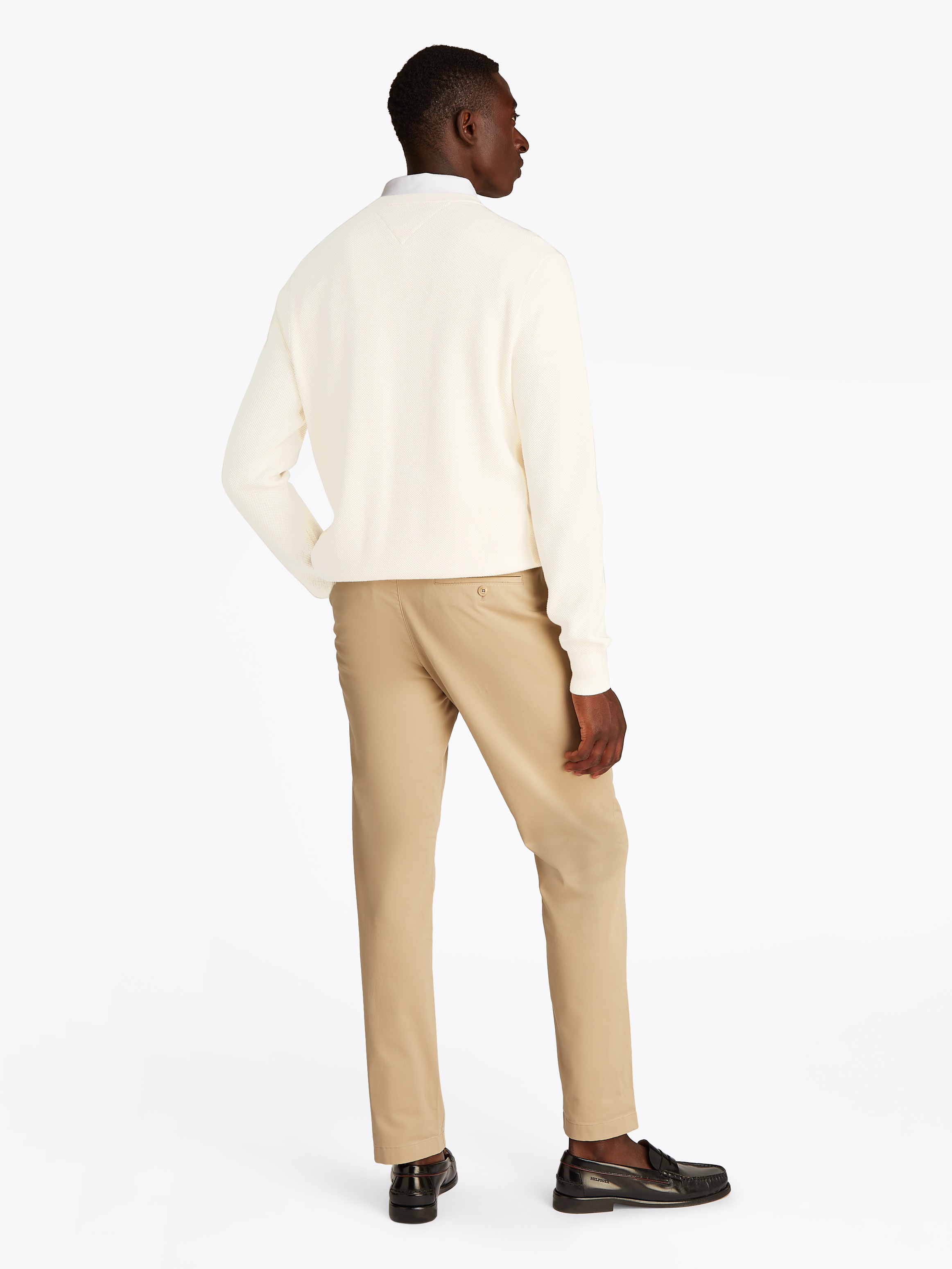 Tommy Hilfiger Rundhalspullover »ESSENTIAL STRUCTURE CREW NECK mit Struktur und Label«, unifarben, casual, regular fit, Baumwolle, Rundhals