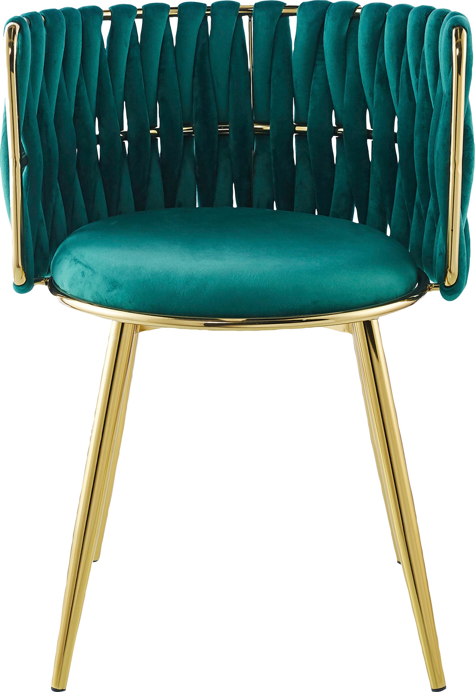 Kayoom Esszimmerstuhl »Stuhl Milla 125 2er-Set,tolles Design der Rückenlehne,runde Sitzfläche«, (Set), 2 St., Stoffbezug, samtweicher Bezug, hochwertig, vielseitig einsetzbarer Stuhl