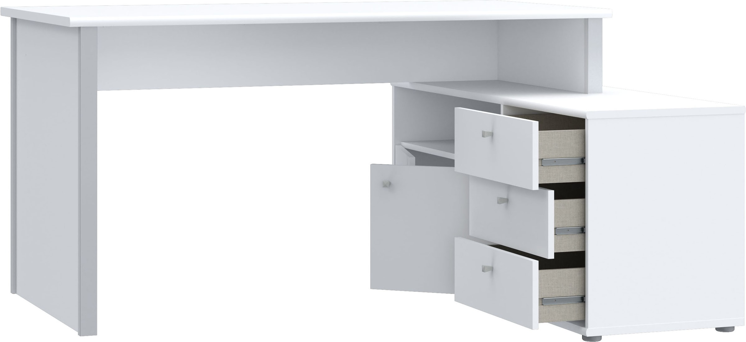 FORTE Eckschreibtisch »Tempra«, viel Stauraum, Breite 151 cm