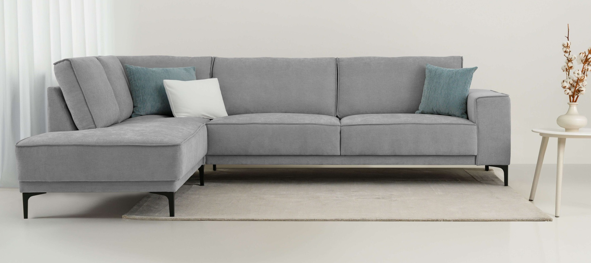 Places of Style Ecksofa »Polsterecke Oland, Struktur, Flachgewebe, Luxus-Mi günstig online kaufen